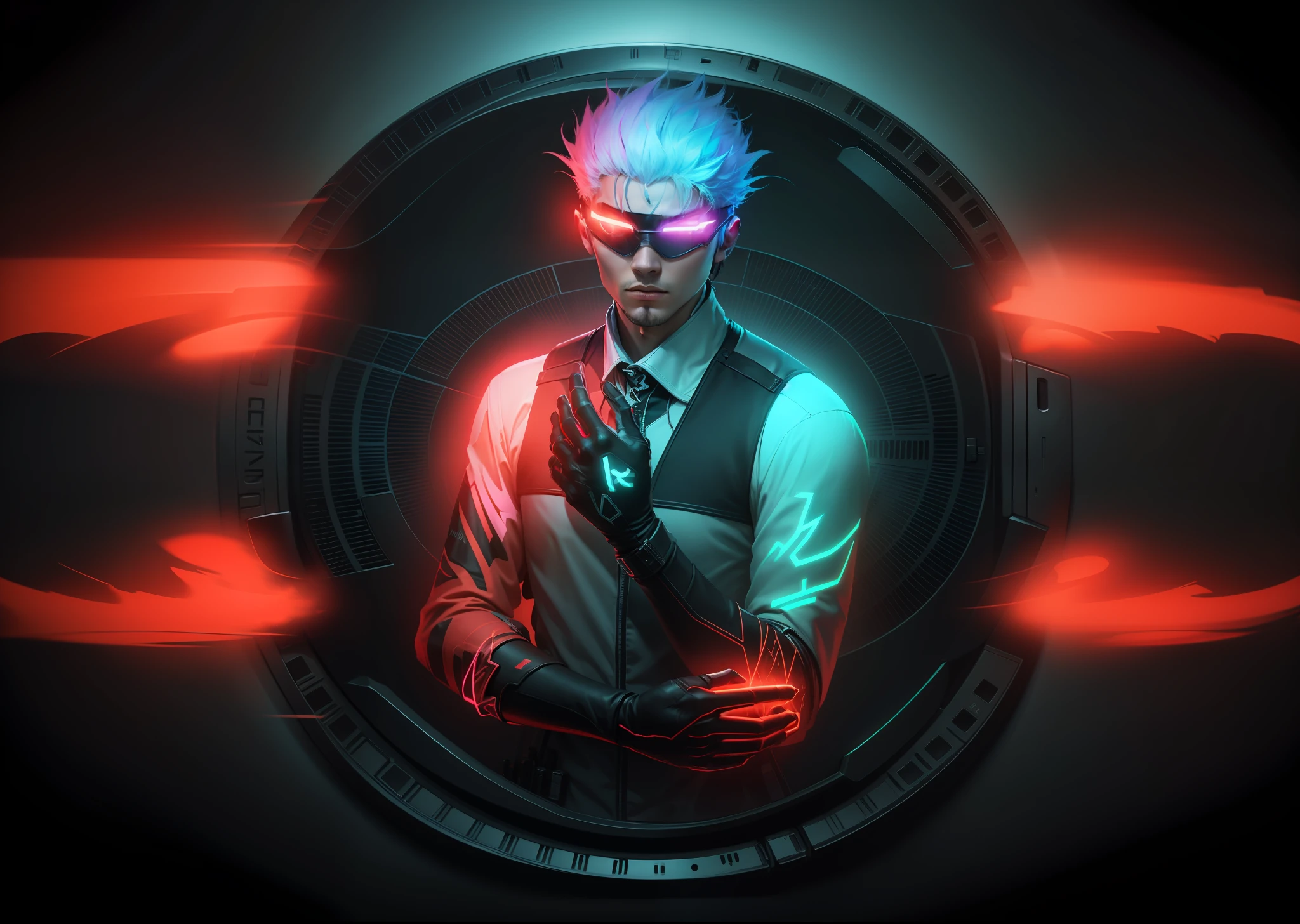 Realstic neon glow futurestic gaming logo loking dangrous down name red x ff