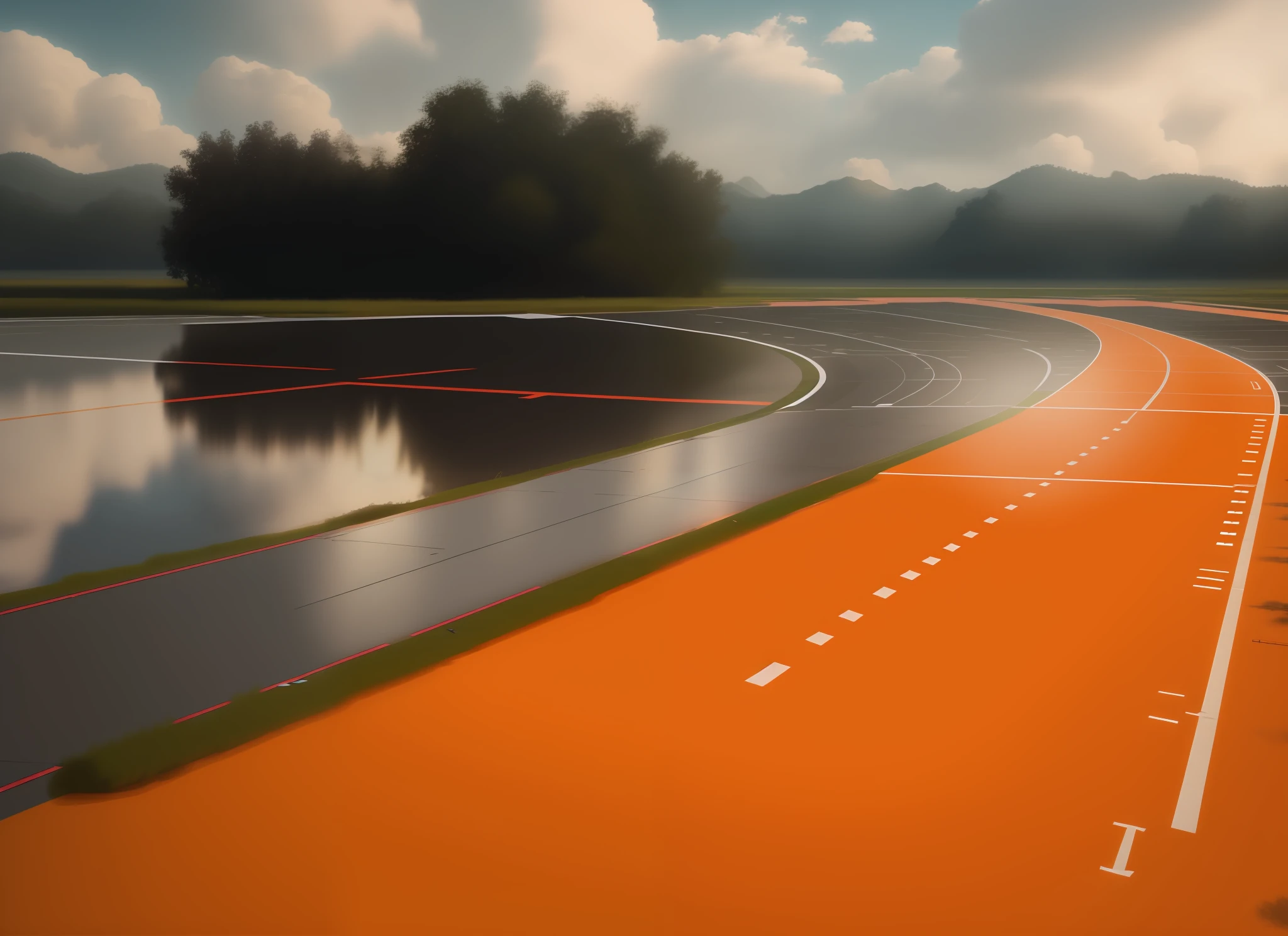 8K,Red multiple rubber runways