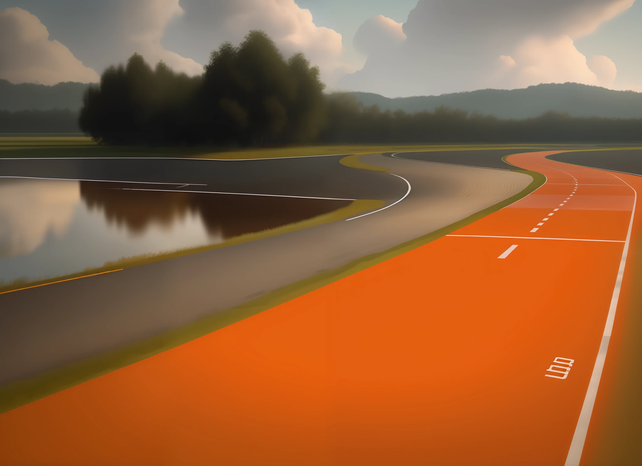 8K，Red multiple rubber runways