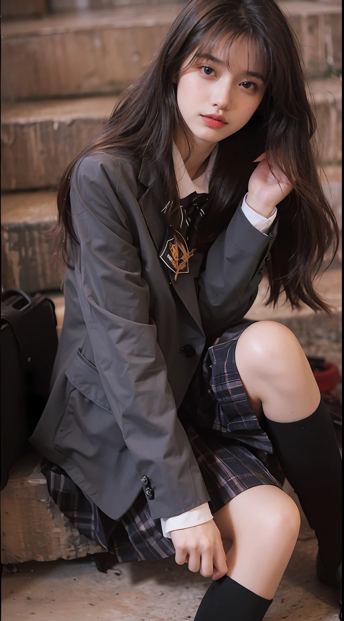 (Large breast:1.4),(shirt:1.4),(Best quality,masterpiece,ultra high res,(photorealistic:1.4),1girl,(16 years old:1.4),(long hair:1.6)