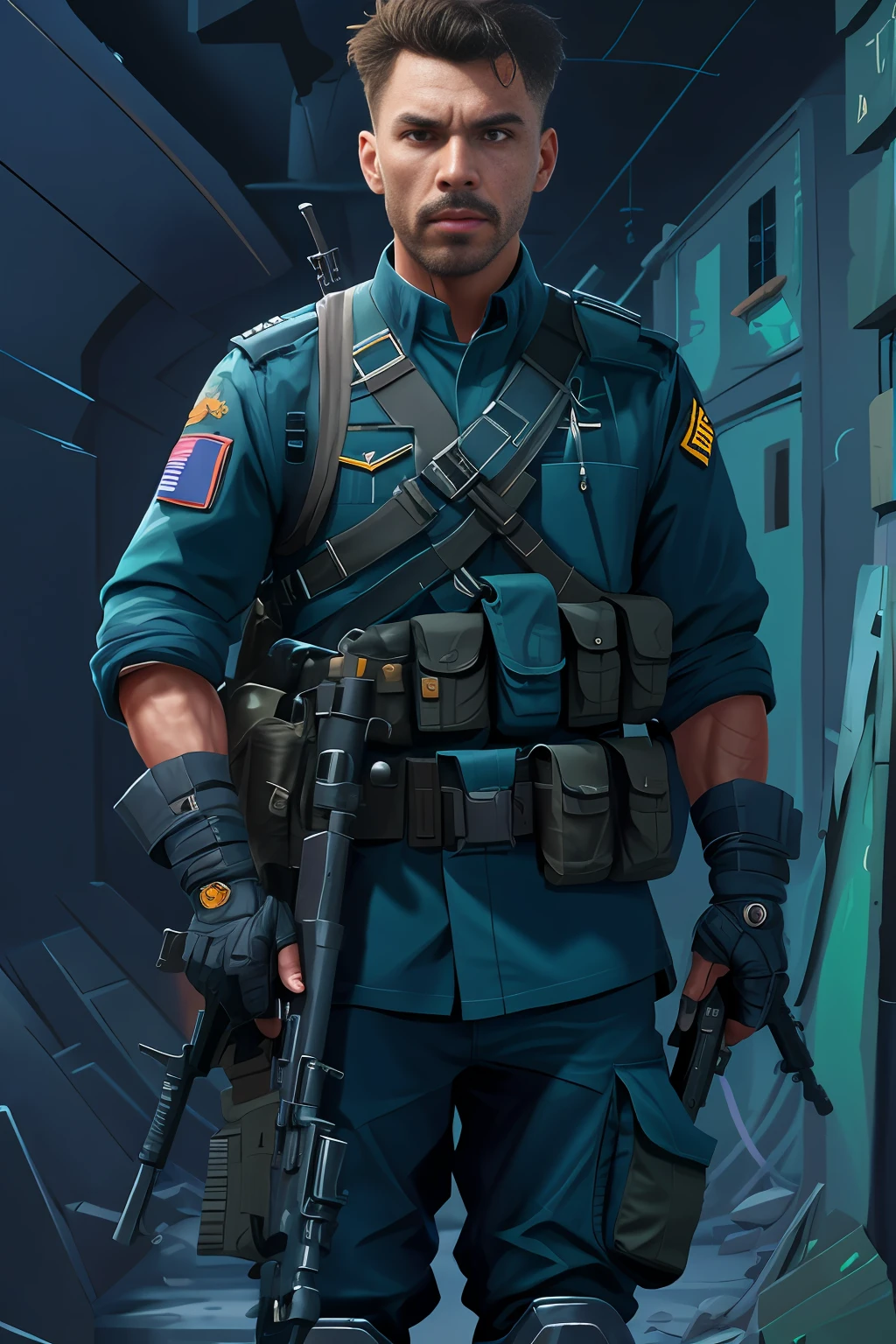 guttonerdvision6, Soldado Arafed com uma metralhadora em uma rua da cidade, Wojtek FUS, roupa de Soldado, Soldado, detailed game art illustration, Soldados monarquistas, Closeup da arte do personagem, retrato de um Soldado, Directed by: Tadeusz Pruszkówski, Arte conceitual do jogo FPS, Unreal 5. retrato de rpg, Amazing 8K character concept art, inspired by Piotr Michałowski