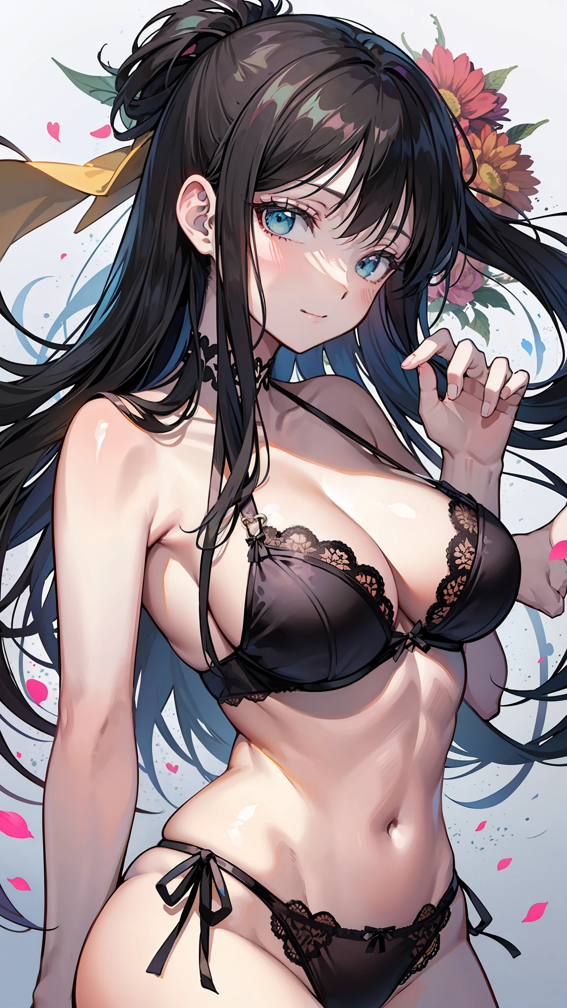 Nico Robin　Black lingerie　品质最佳　perfect anime illustration　Shyness　独奏