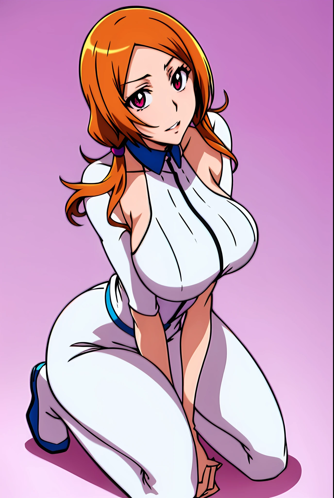 a drawing of a woman kneeling down with her hands on her hips, pudica pose gesture, hands behind her body pose!, sexy pudica pose gesture, anime pose, pinup pose, character is in her natural pose, beautiful anime girl squatting, neutral pose