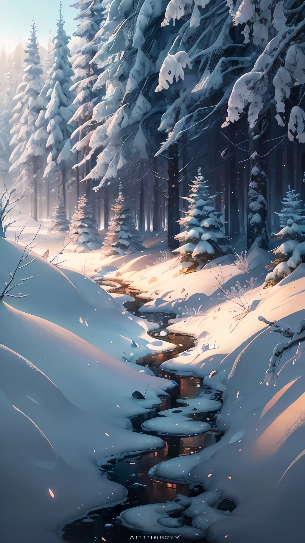 nmasterpiece，best possible quality，high qulity，Extremely detailed CG unified 8k wallpaper，The vast and quiet taiga stretches to the horizon，Dense greenery gathers harmoniously，A fresh breeze whispers through the leaves，The frozen ground was covered with crystal snow, Create stunning and tranquil landscapes, Background bokeh, deep of field, hdr, blooms, color difference, 真实感, intensely detailed, Trends on ArtStation, Trends on CGSociety, intricated, high detailes, Dramatic, a poster for the movie，art by midjourney --auto