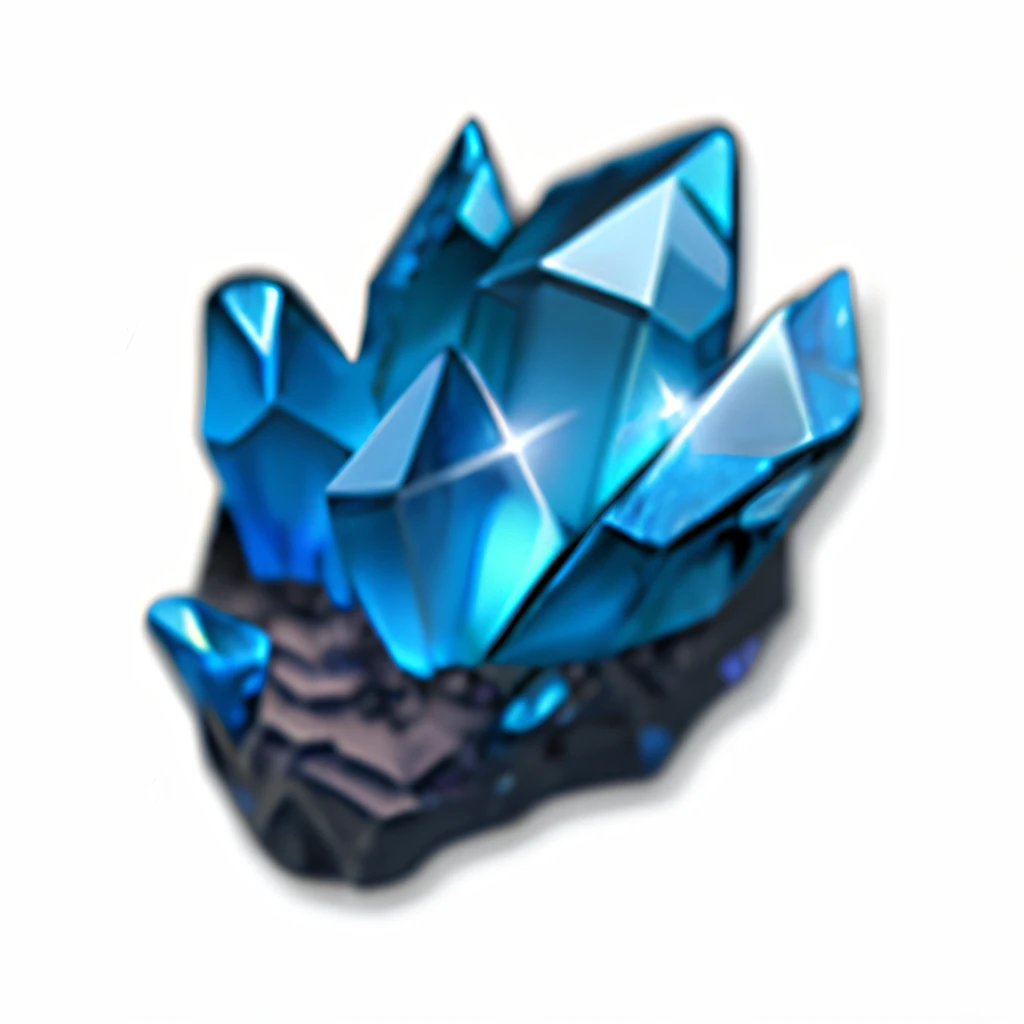 a blue crystal cluster with a black base, frost gem, crystal material, crystal, blue crystal exploding, ashes crystal, crystalline skin, magic frozen ice phoenix egg, crystalline rock, crystalline!!, crystalline, crystal shards, elestial crystals, league of legends inventory item, Crystal L, made of crystalized synapse, sapphires, blue crystals，HD icons