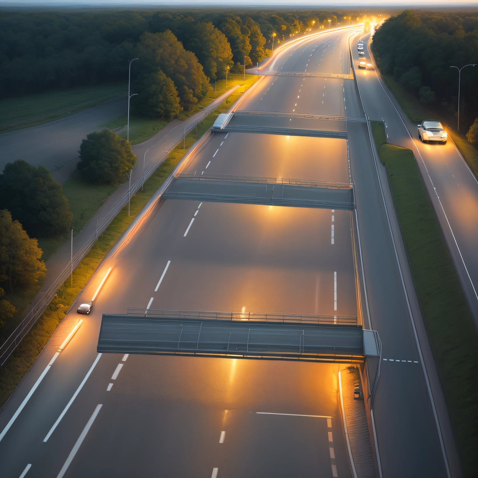 autopista larga e bem sinalizada, muito larga. --auto