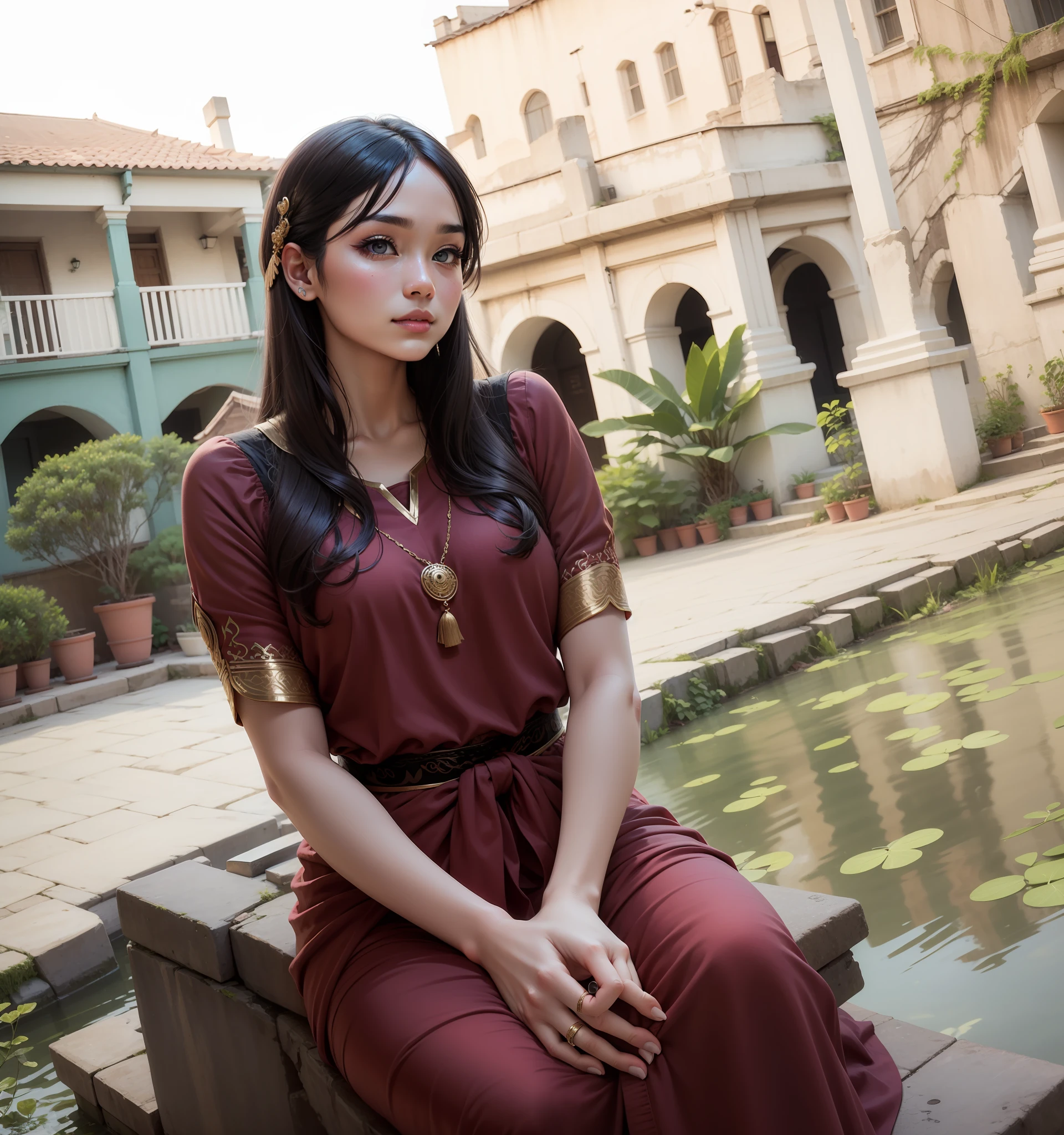 best quality, burmese dress, super Beautiful face, super beautiful eye, super beautiful hair