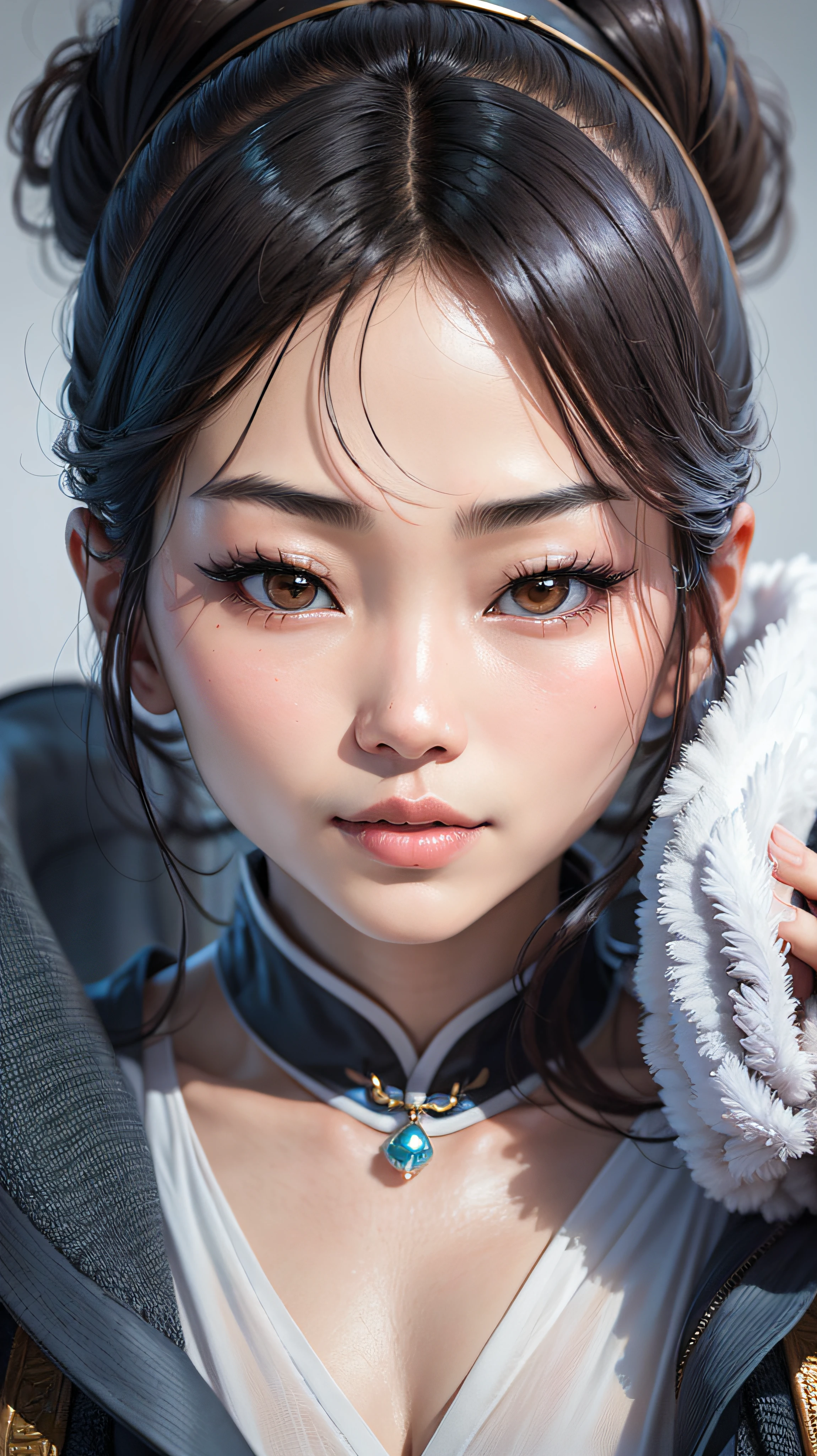 8k, complex, elegant, highly detailed, majestic, digital photography, denim lens, surrealist painting, broken glass, beating magic, winding lightning magic, (masterpiece, side light, fine beautiful eyes: 1.2), HDR, Void 5 energy lightning storm, (Chinese girl, black eyes: 1.5), pale skin, glowing skin, ( Sitting on a stone: 1.5), delicate face, black hair, wearing palatial blue armor, bare shoulders, navel, short skirt, fine blue armor, raining, beautiful, looking at the audience, facing the camera, masterpiece, upper body,