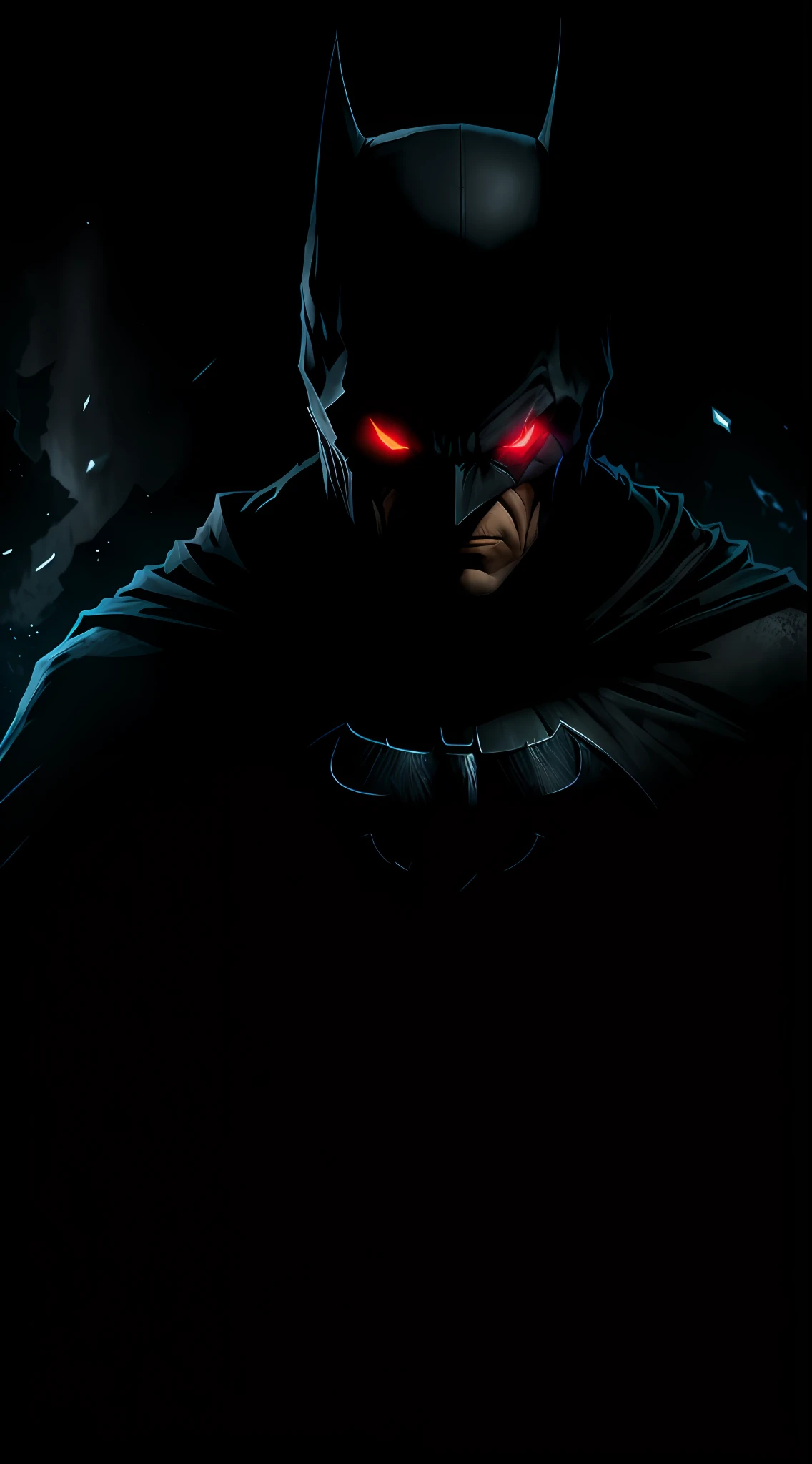 (dark shot: 1.1), epic realistic, Evil Batman in the dark with glowing eyes and glowing cape, soft cinematic light, Adobe Lightroom, darkroom, HDR, intricate, highly detailed, (depth of field: 1.4), hyper-detail (artstation: 1.4), cinematic, warm light, dramatic light (complex details: 1.1)