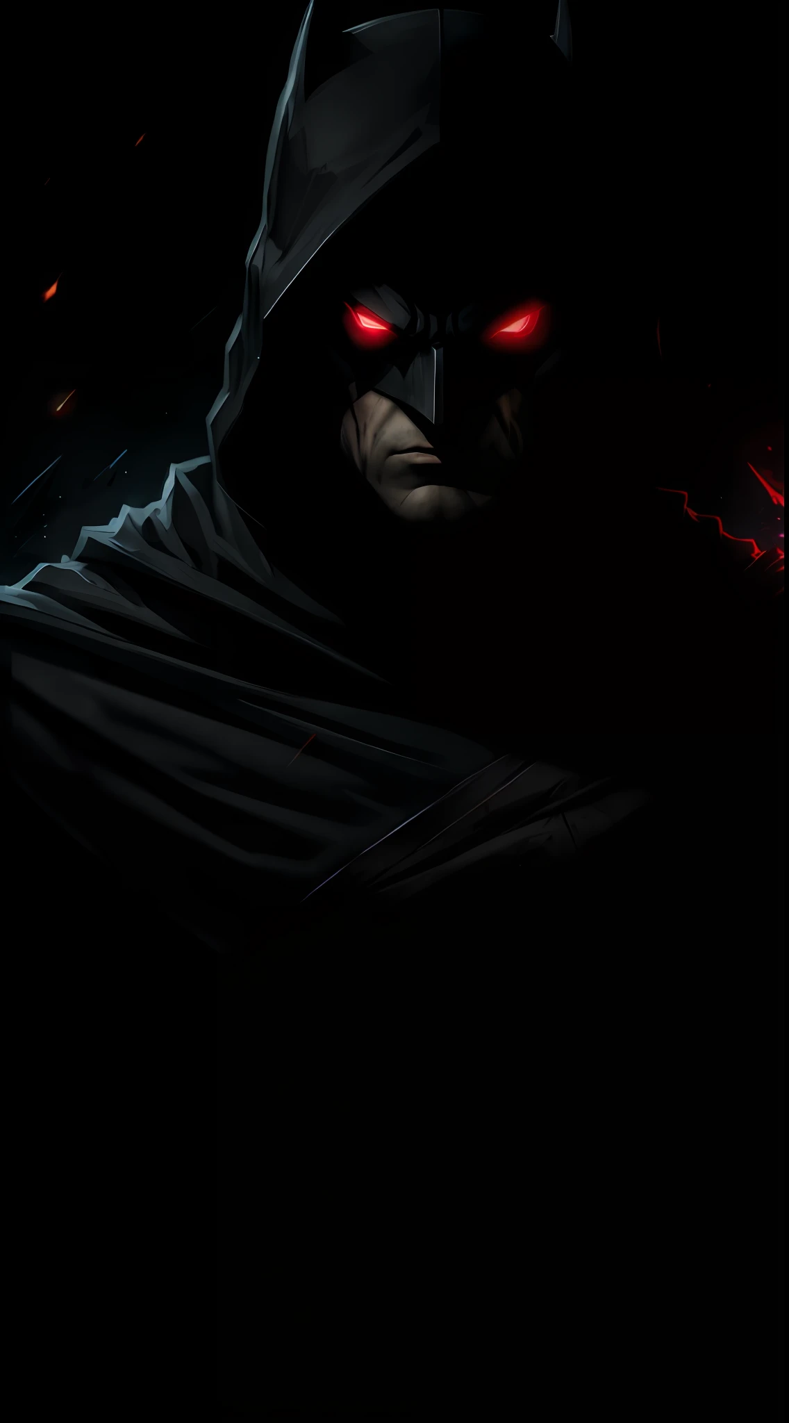 (dark shot: 1.1), epic realistic, Blood Batman in the dark with glowing eyes and glowing cape, soft cinematic light, Adobe Lightroom, darkroom, HDR, intricate, highly detailed, (depth of field: 1.4), hyper-detail (artstation: 1.4), cinematic, warm light, dramatic light (complex details: 1.1)