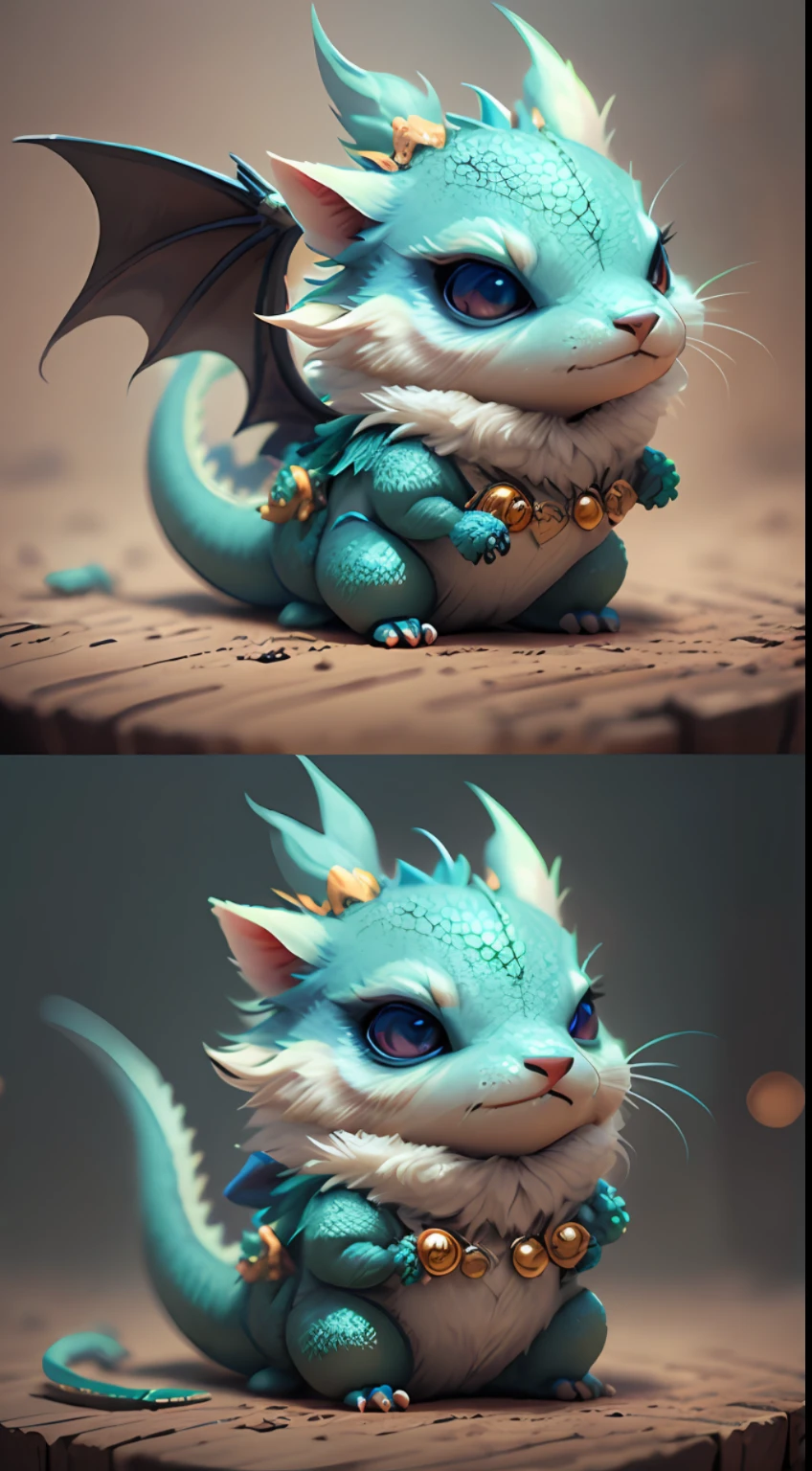 Gorgeous little surreal dragon with realistic eyes and bright different colors care necklace, There are blue crystals on the body,Chibi T-Shi, adorable and cute, Logo design, cartoony, Cinematic Light Effects, mesmerizing, 3D vector art, Cute and quirky, fantasy art, bokeh, hand draw, digital paintting, subdued lighting, Isometric style, 4K resolution, realistic render, highly detailed cleaning, Vector Image, Photorealistic masterpiece, professional photography, Simple space landscape,isometric,vibrant vector