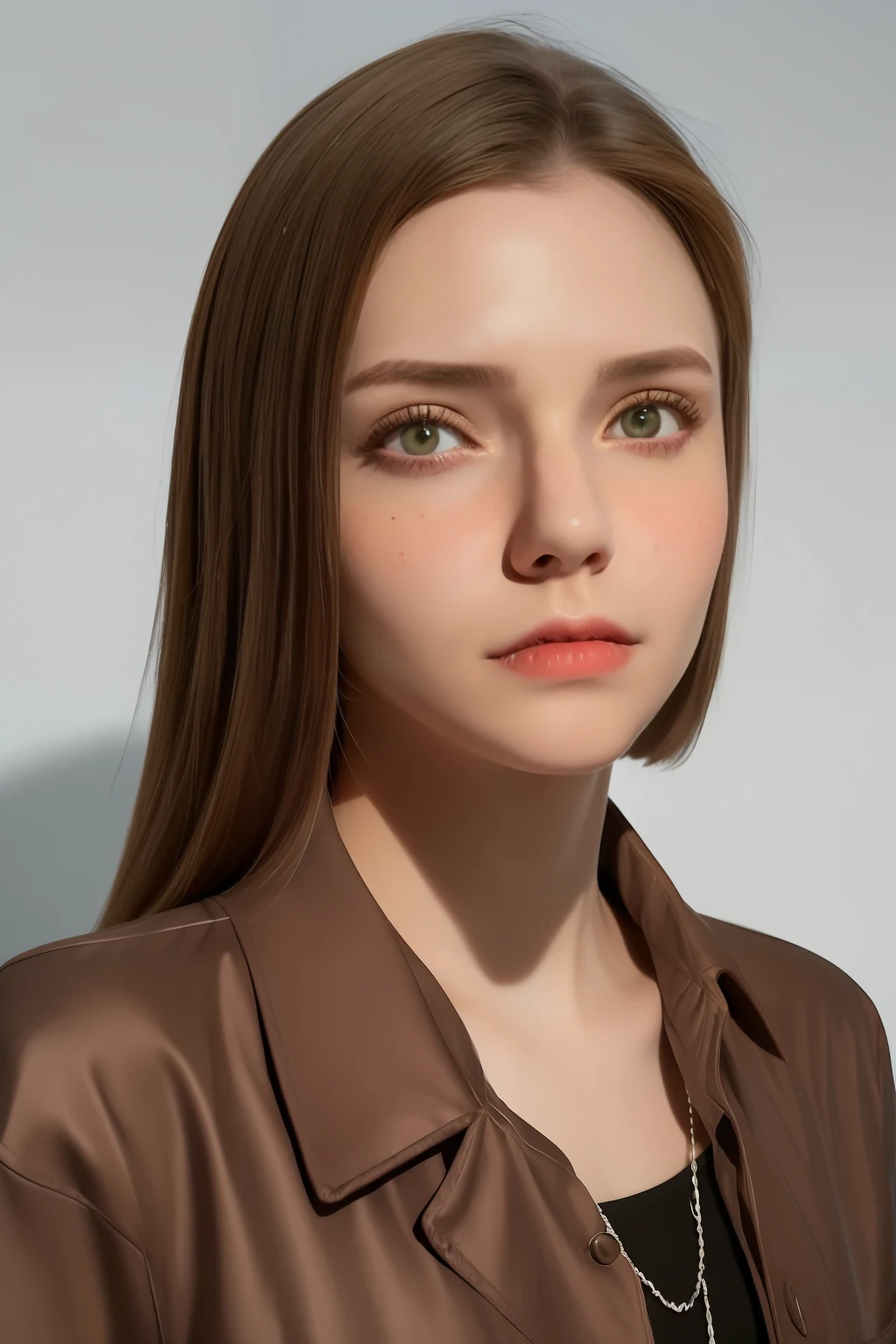 Hyperrealist portrait of female by david hockney and alphonse mucha,fantasy art, photo realistic, dynamic lighting, artstation, poster, volumetric lighting, very detailed faces, 4 k, award winning,, 1girl, evil smile, in the dark, deep shadow, low key,cowboy shot,(official clothing:1.4) ,long hair,white hair,chuuChloe,