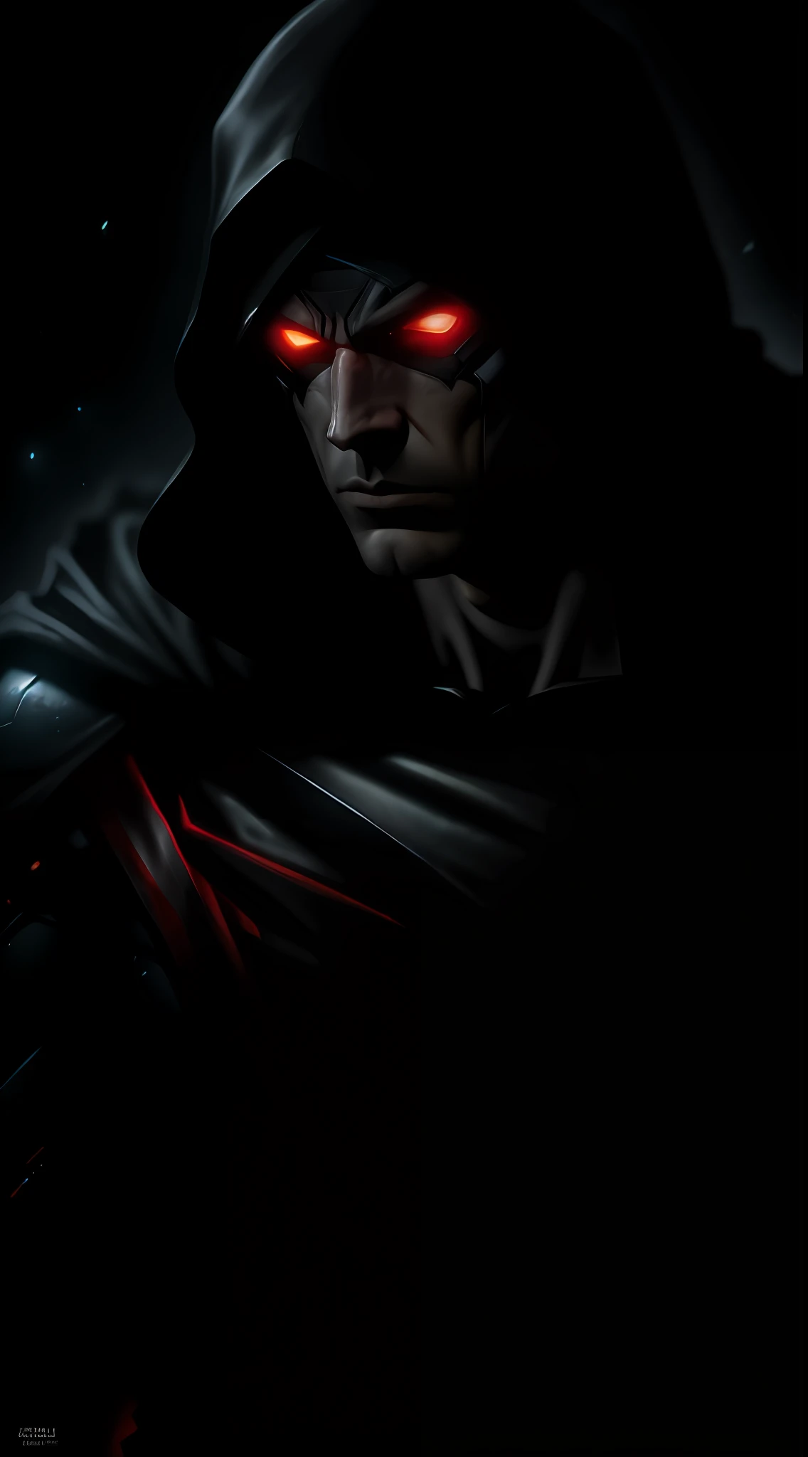 (dark shot: 1.1), epic realistic, God Cyborg Superman in the dark with glowing eyes and glowing cape, soft cinematic light, Adobe Lightroom, darkroom, HDR, intricate, highly detailed, (depth of field: 1.4), hyper-detail (artstation: 1.4), cinematic, warm light, dramatic light (complex details: 1.1)