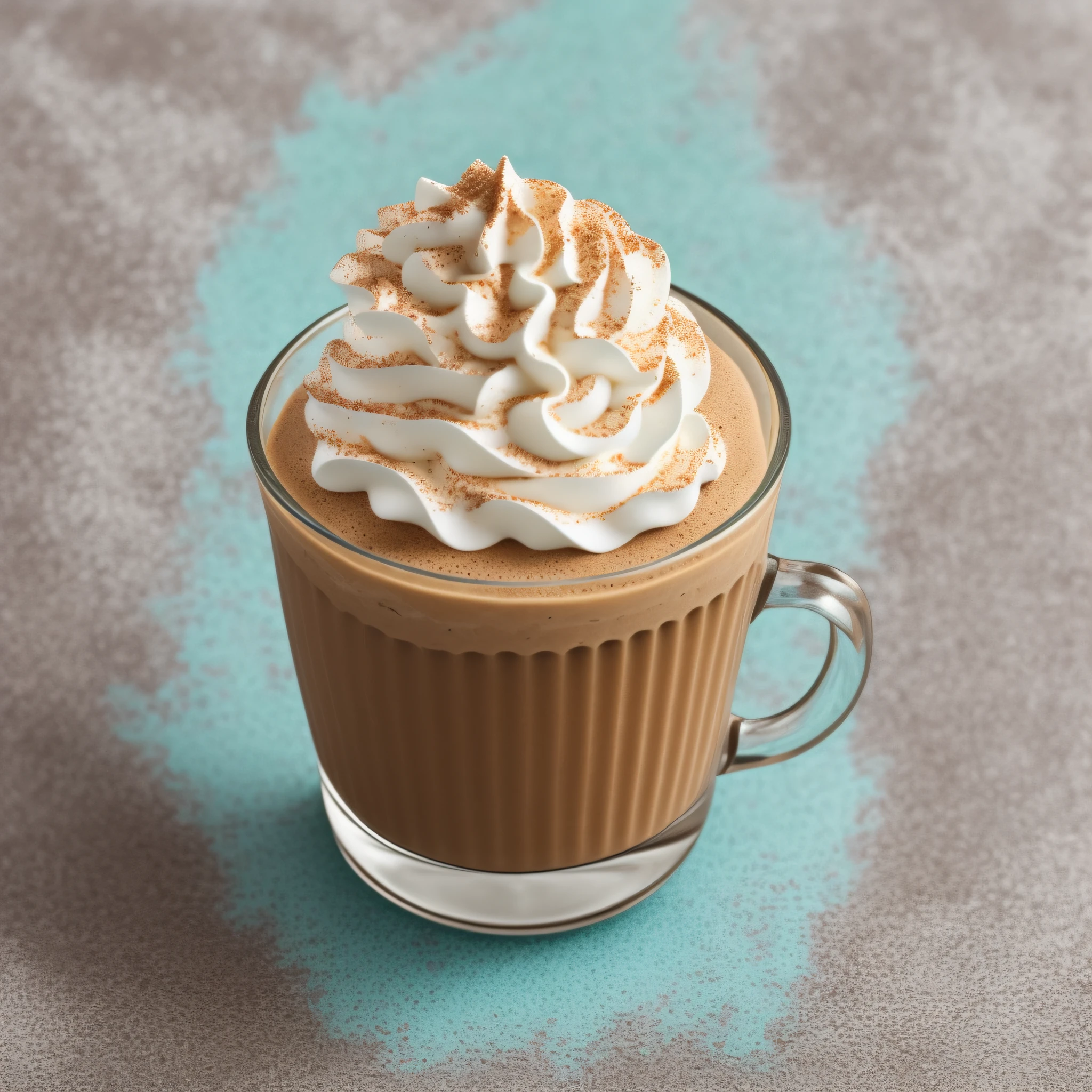 Coffee cold cup frappuccino with whipped cream and strawberries on top, centred, High quality, Very detailed, Adorable, Cute, white paper background