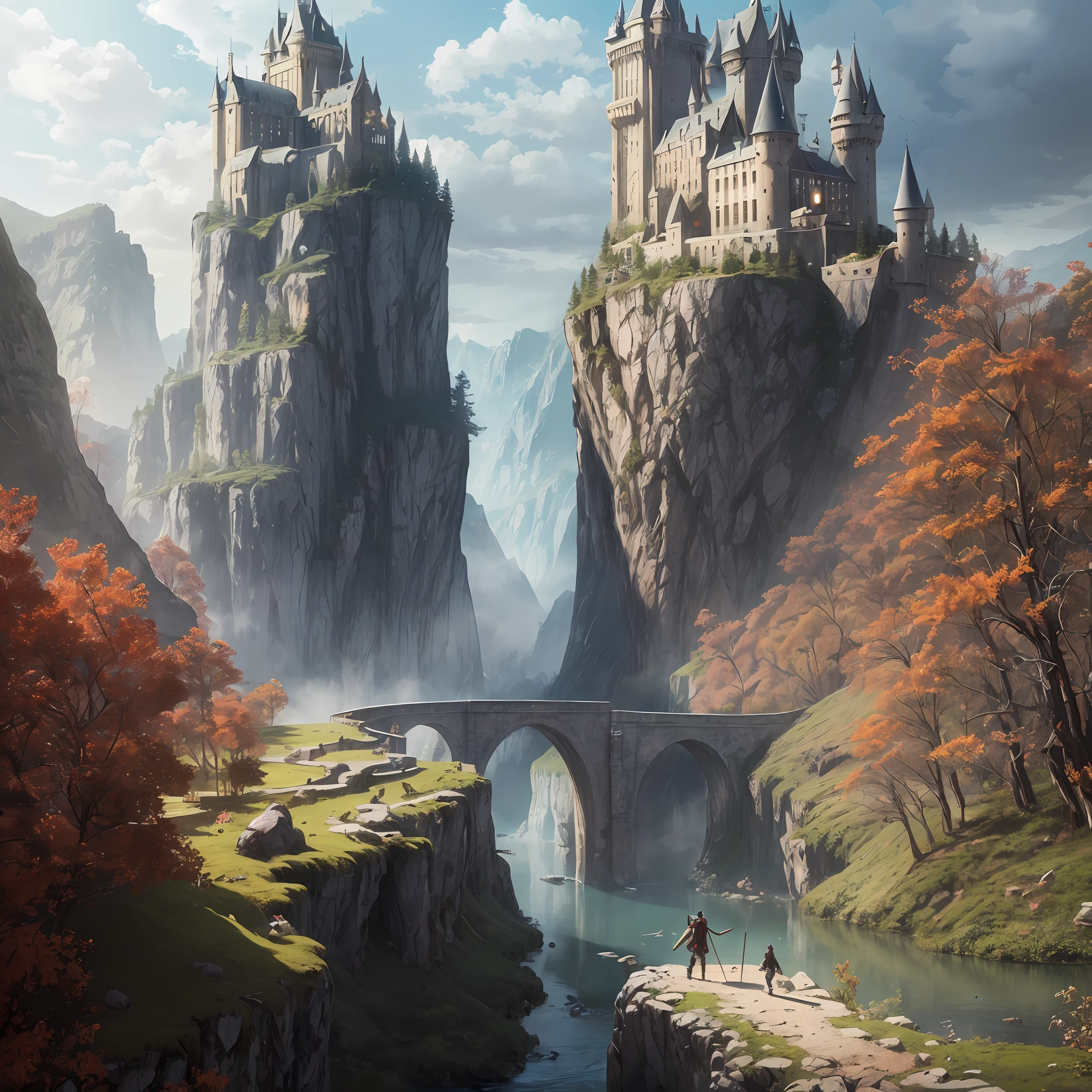 nmasterpiece，best qualitiy，(magic world)，Young magician，in long hogwarts robes，Burgundy cape，holding wands，Black dragons soaring in the sky，Lead an alliance army of races on a dangerous and difficult expedition，Across a dense forest，Walk through treacherous swamps，Climb majestic peaks，Above a mysterious forgotten place，There is a huge cave surrounded by magic arrays。Dynamic composition，highly resolution，Vivid colors and dramatic lighting，Enhanced the magical atmosphere
