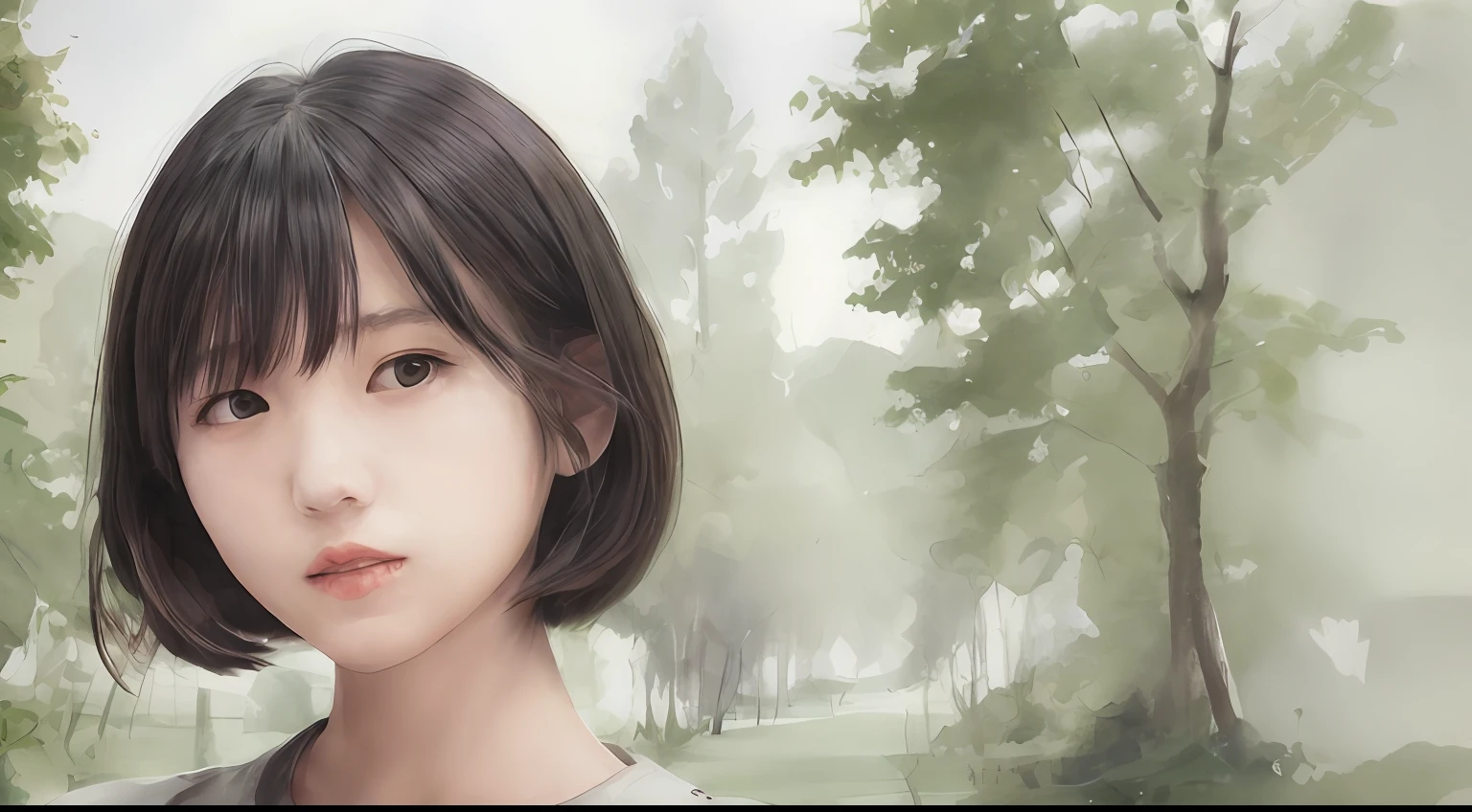 (巨作、Realstic:1.4)、(Very complex:1.2)、portlate、(Haut du corps:1.2)、(from front view:1.3)、23 year old Japan girl(Model style)、The hairstyle is a long ash bob cut.、dark haired、Y-shirt、Very thin with a height of about 155 cm、Breasts are about an A cup、The expression is embarrassed、1girls、独奏、ultra-highres、8K UHD、flawless anatomy、Exquisitely detailed skin、Best Shadows、 Delicate、highly resolution