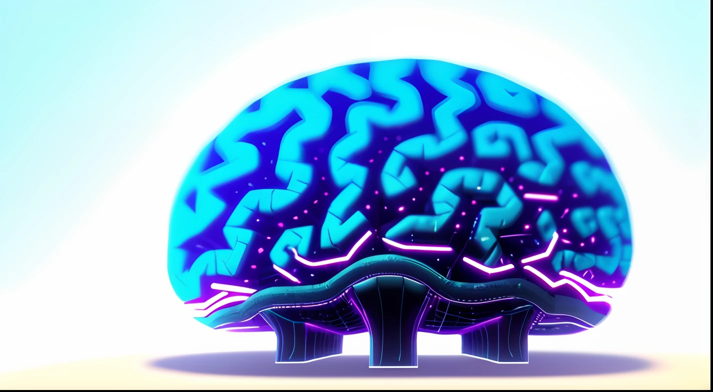 a closeup of a blue brain on a MATRIX background