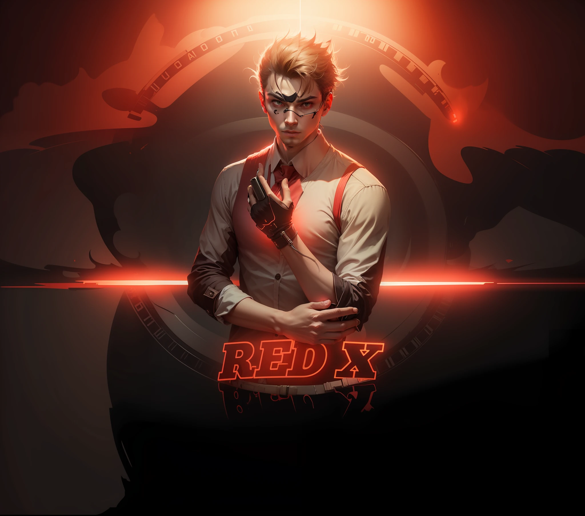 Only text glow realstic red glow