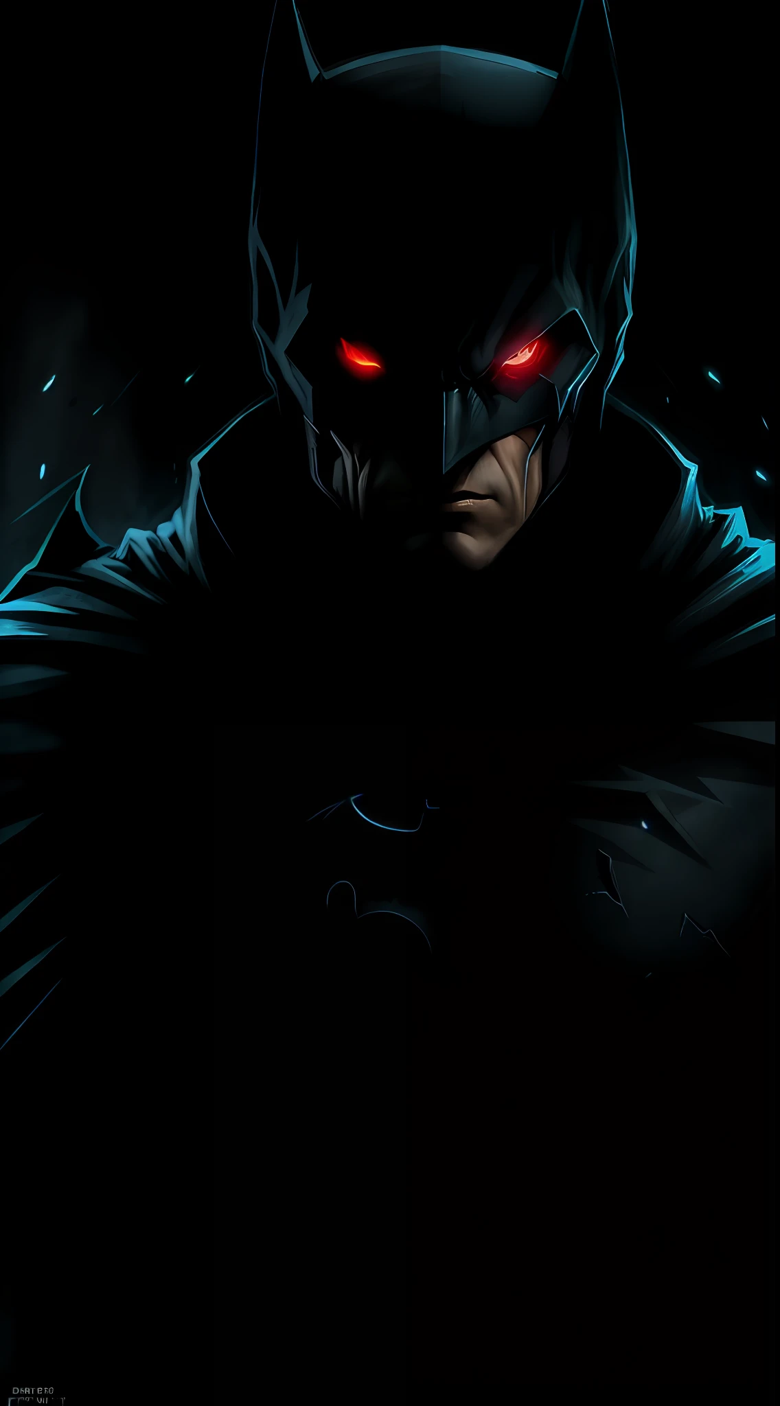 (dark shot: 1.1), epic realistic, Evil Batman Beyond in the dark with glowing eyes and glowing cape, soft cinematic light, Adobe Lightroom, darkroom, HDR, intricate, highly detailed, (depth of field: 1.4), hyper-detail (artstation: 1.4), cinematic, warm light, dramatic light (complex details: 1.1)