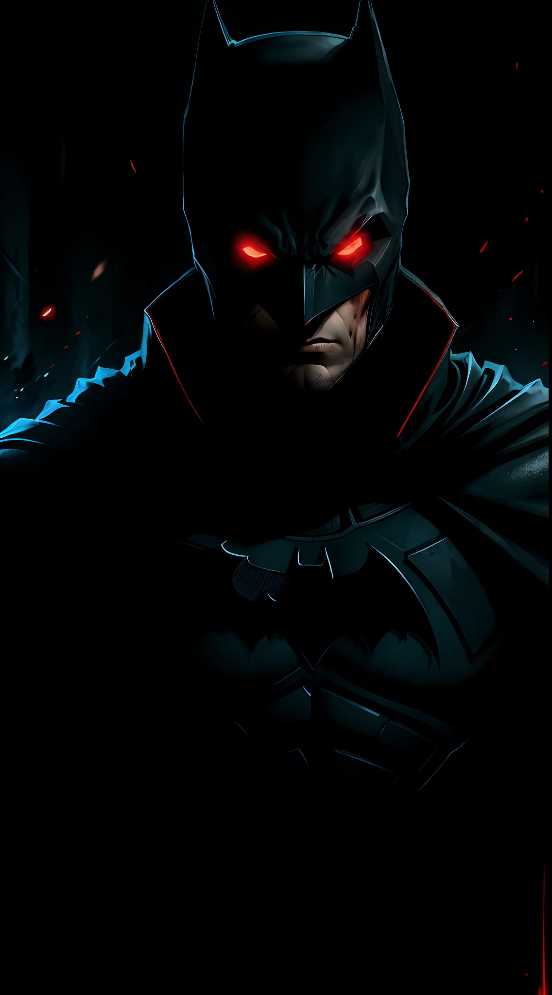 (dark shot: 1.1), epic realistic, Blood Batman Beyond in the dark with glowing eyes and glowing cape, soft cinematic light, Adobe Lightroom, darkroom, HDR, intricate, highly detailed, (depth of field: 1.4), hyper-detail (artstation: 1.4), cinematic, warm light, dramatic light (complex details: 1.1)