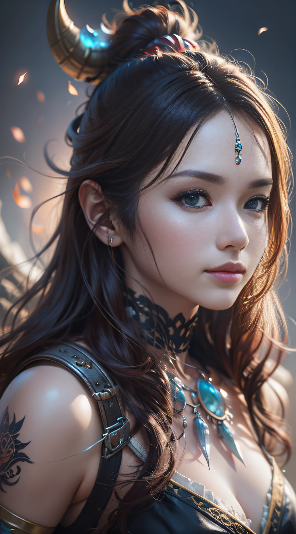 (8K, top quality, masterpiece: 1.2), (realistic, photorealistic, photorealistic: 1.37), beautiful character painting, detailed digital anime art, gwise style artwork, detailed portrait of anime girl, Rostran 8K, stunning character art, photorealistic anime girl rendering, CGI Anime Fantasy Artwork, Beautiful Digital Artwork, 8k High Quality Detail Art, Attention to Detail, Summoned Beast Shiva, FF, Final Fantasy, Ice, Women