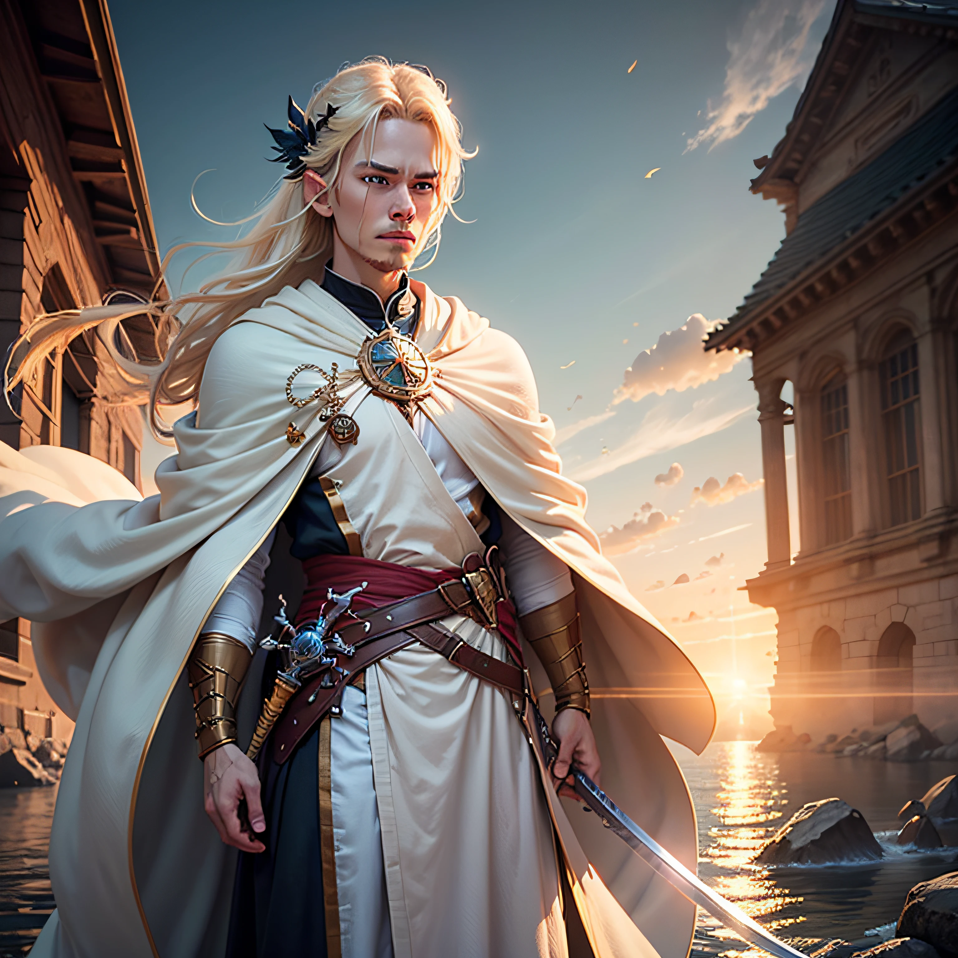(extremely detailed CG unity 8k wallpaper, masterpiece, best quality, ultra-detailed),（myth：0.6+islands+The god：1.2+Sword Fairy：1.5+palace：1.4）, Sword Fairy，islands，Floating，White robe，Hairpins, Golden light，HD sharp，Unusually realistic。 --auto