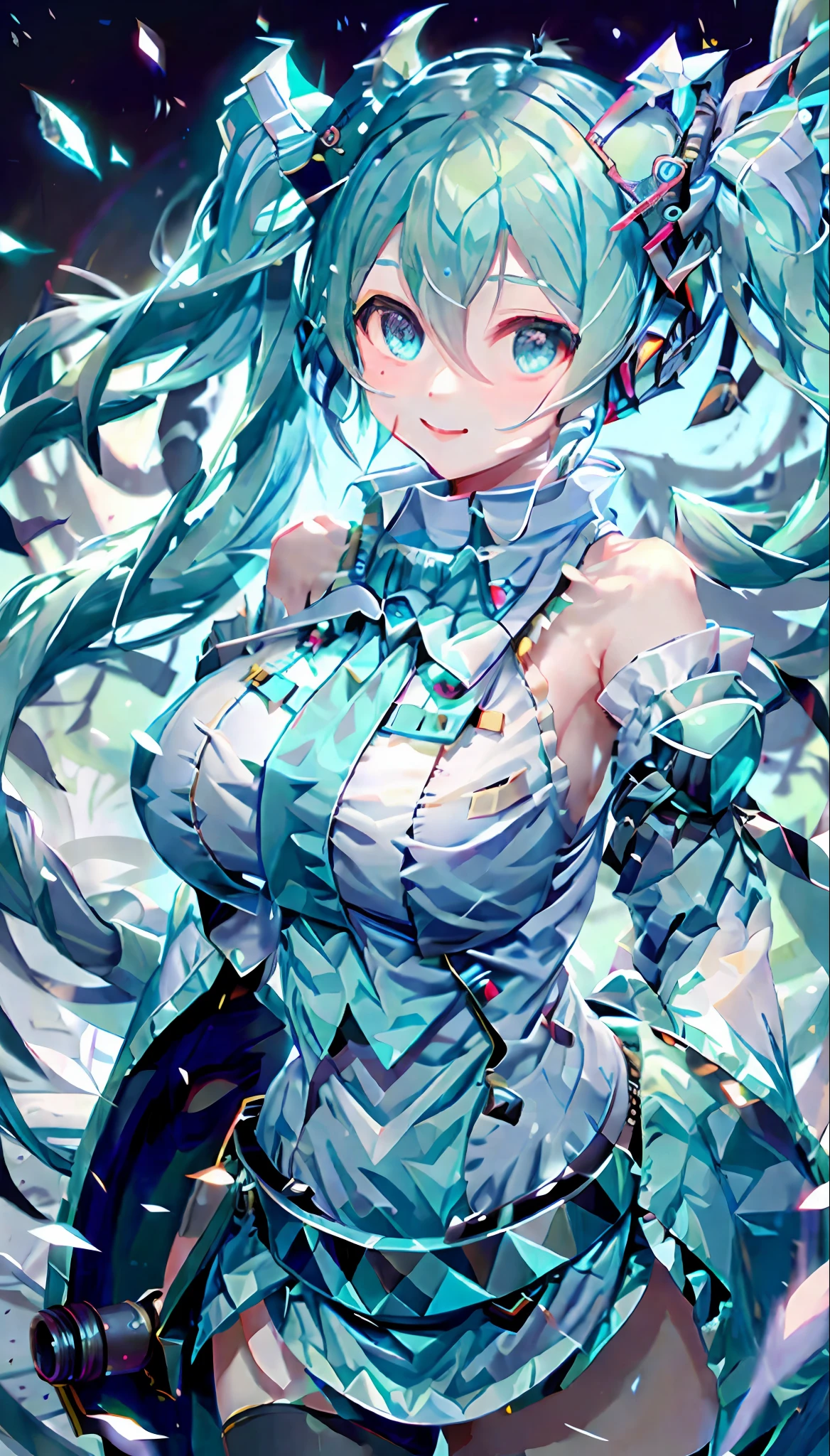 Hatsune Miku、mechanization、a large breast、A slight smile、IceMagicAI