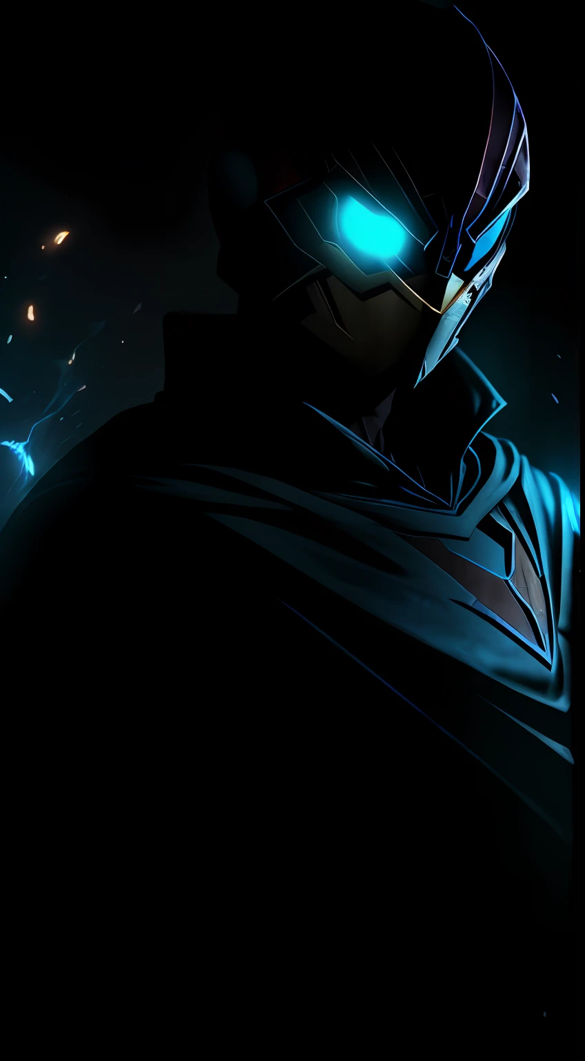 (Dark shot: 1.1), Epic Realistic, Blue Ranger from Power Rangers in the dark with glowing eyes and glowing cape, soft cinematic light, Adobe Lightroom, photolab, HDR, intricated, Highly detailed, (dof: 1,4), hyper-detail (artstation: 1,4), cinematic, warm lights, Dramatic light (intricate details: 1,1)