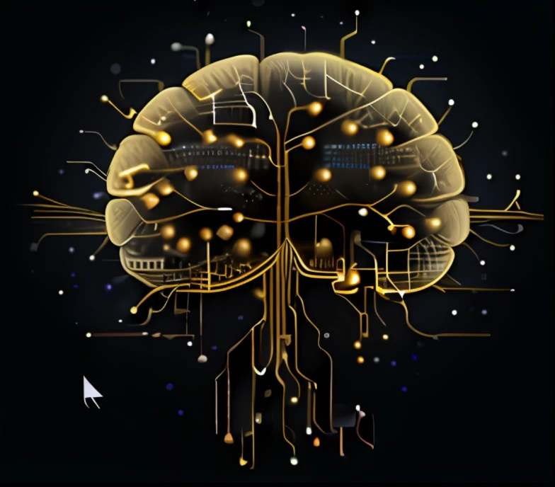 a computer brain with many electronic circuites and a mouse, strong artificial intelligence, neural machine, artificial intelligence, brain connected to computer, brain interface, artificial intelligence machine, neuromorphic chip, brain computer interface, neural networks, ai biodiversity, with ai theme, endless collaboration with ai, artificial intelligence logo, neural, electronic brain, neural network