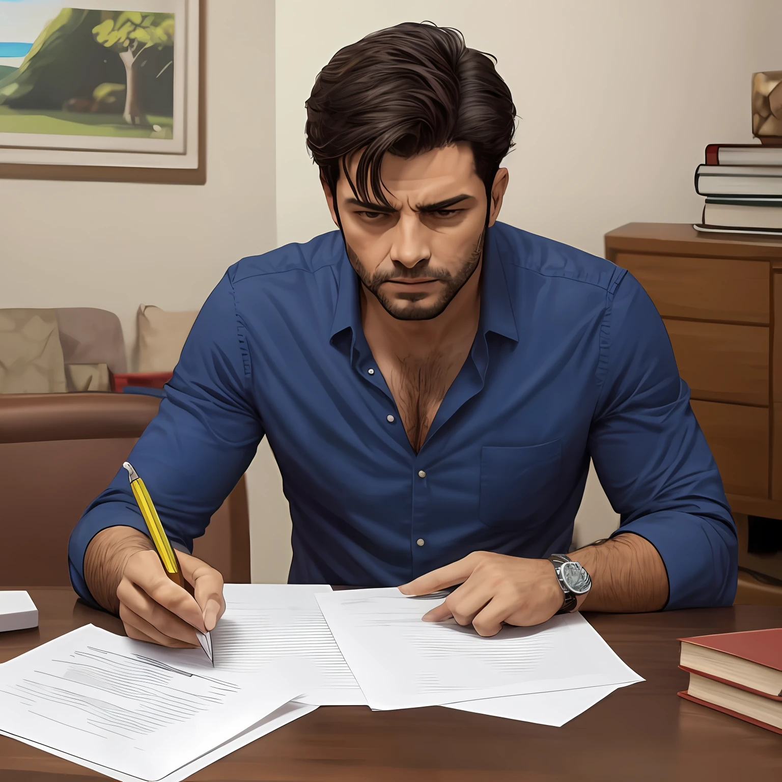 homem concluindo uma tarefa --auto