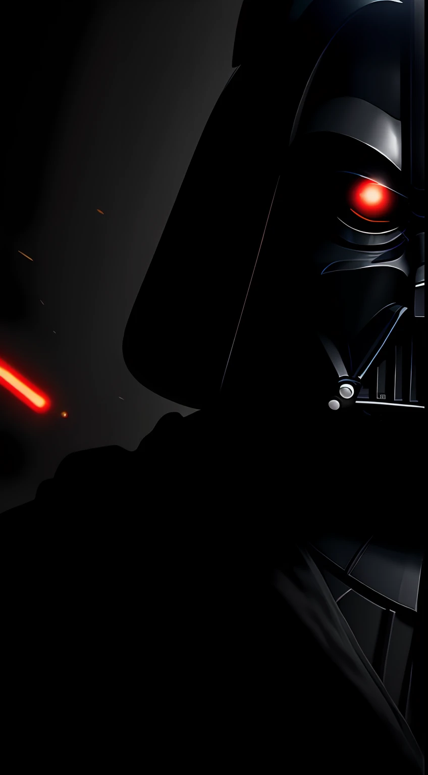 (Dark shot: 1.1), Epic Realistic, Darth Vader from Star Wars in the dark with glowing eyes and glowing cape, soft cinematic light, Adobe Lightroom, photolab, HDR, intricated, Highly detailed, (dof: 1,4), hyper-detail (artstation: 1,4), cinematic, warm lights, Dramatic light (intricate details: 1,1)