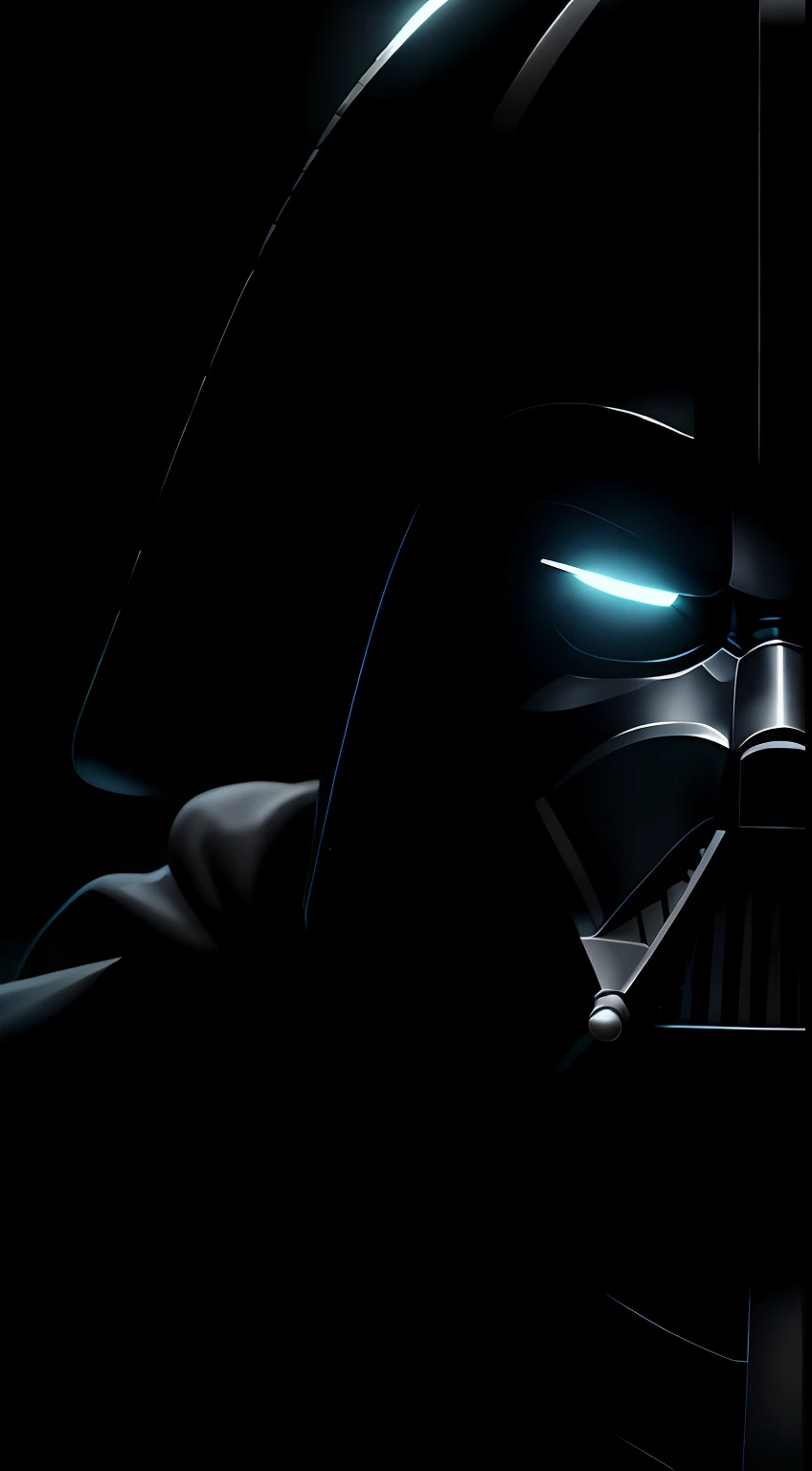 (Dark shot: 1.1), Epic Realistic, Darth Vader from Star Wars in the dark with glowing eyes and glowing cape, soft cinematic light, Adobe Lightroom, photolab, HDR, intricated, Highly detailed, (dof: 1,4), hyper-detail (artstation: 1,4), cinematic, warm lights, Dramatic light (intricate details: 1,1)