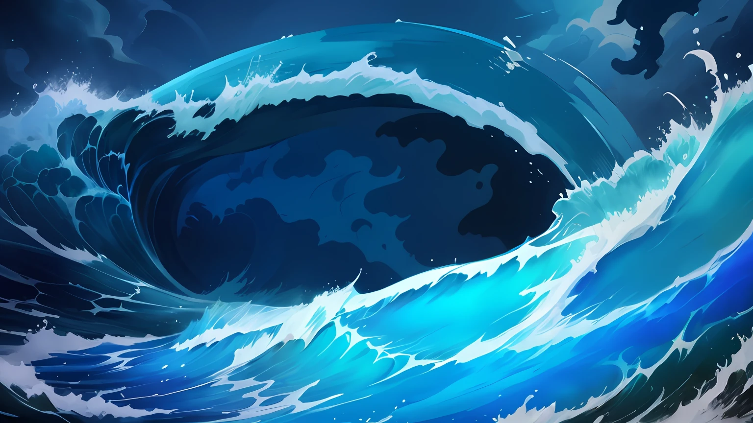 There was a big wave coming out of the ocean,The background is the sky, arte de fundo, sketch of an ocean in ms paint, background artwork, Detailed digital painting, vast seas, ocean swells, ocean swells, Detailed sea, wild ocean background, azure waves of water, Splash Art, deviantart eka's portal, painted in high resolution, blue crashing waves