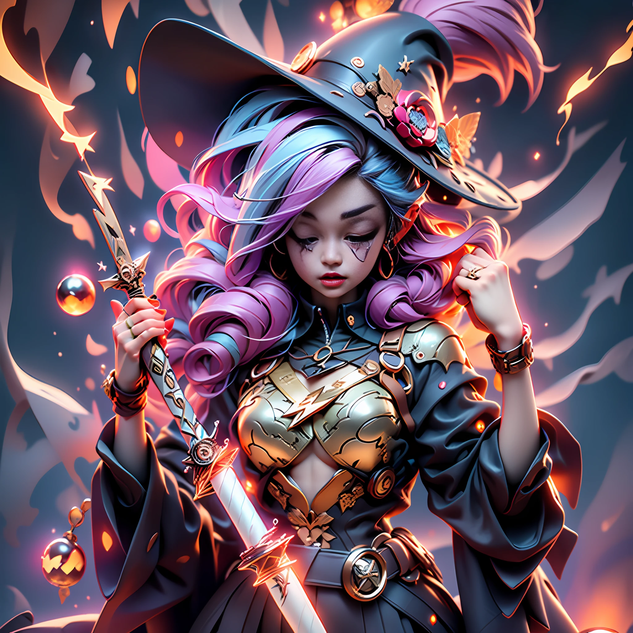 Black ribbon covers the eyes，A blue glow glows from under the ribbon，particle effect，（best qualitiy，nmasterpiece:1.2）