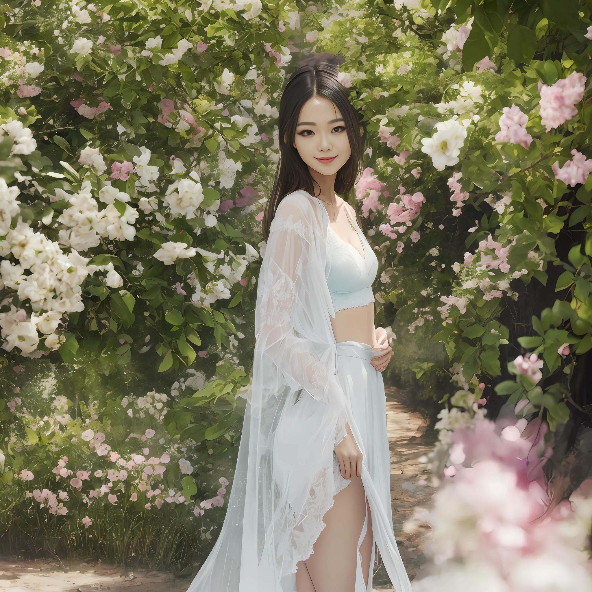 (Hyper-realistic), (illustration), (highly resolution), (8K), (extremely higly detailed), (best illustrations), (beautiful detailed eyes), (best qualitiy), (ultra-detailed detailed), (nmasterpiece), ( wallpaper), (Detailed face), 独奏, 1个女孩, looking at the spectator, specifics, Detailed face, in dark, deep-shadows, lowkey, pureerosfaceace_v1, Smile with, half-body, Sheer underwear, ,, Long legs, thin waists, Cocked buttocks, Ultra-fine makeup, Ultra-fine lining, leg apart