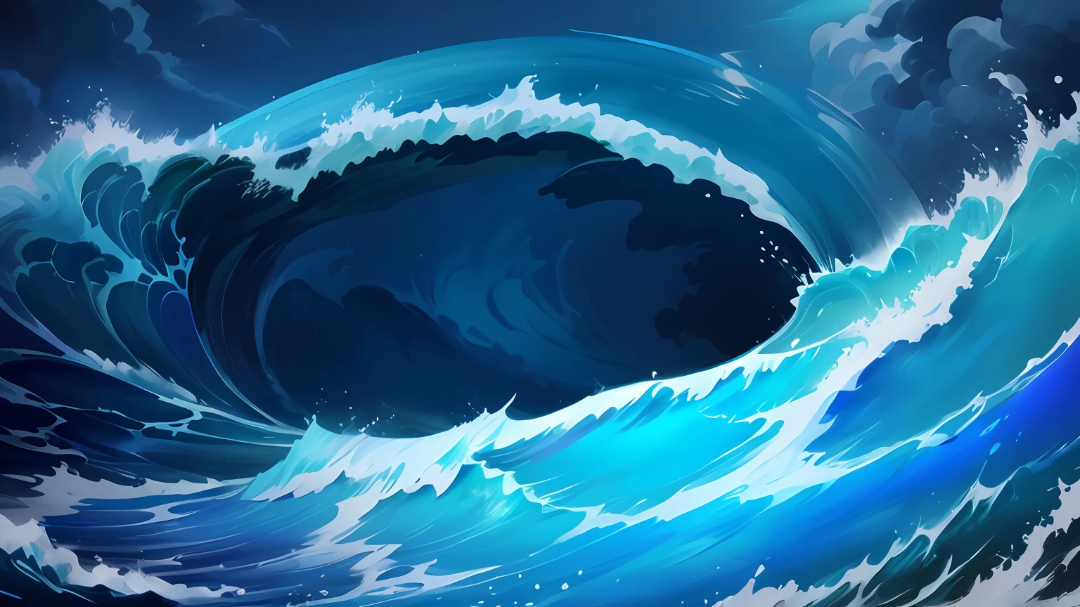 There was a big wave coming out of the ocean,The background is the sky, arte de fundo, sketch of an ocean in ms paint, background artwork, Detailed digital painting, vast seas, ocean swells, Detailed sea, ocean swells, wild ocean background, azure waves of water, Splash Art, deviantart eka's portal, painted in high resolution, blue crashing waves