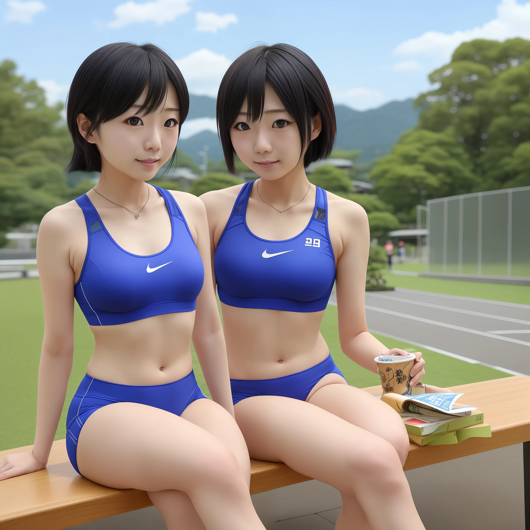 1 naïve one 8 years old、Japan College Girl、 track & Field Clubs、Practice alone、1man、 Racing Bra Top((Royal Blue)(Landless))、Racing Shorts(Royal Blue)Wearing、 独奏(akiko takase、Kazue Kato、、Aya Takano、etsuko miura、Town、tsugumi ohba、chiho、Rinko Kawaichi、Takeyuki Kanda)、 Body shape is 158 cm tall、Weight 53kg、Bust 83cm(D Cup)、Waist 61cm、Hips 86cm、 short-hair(Shaggy)、Locker Room、sit on bench