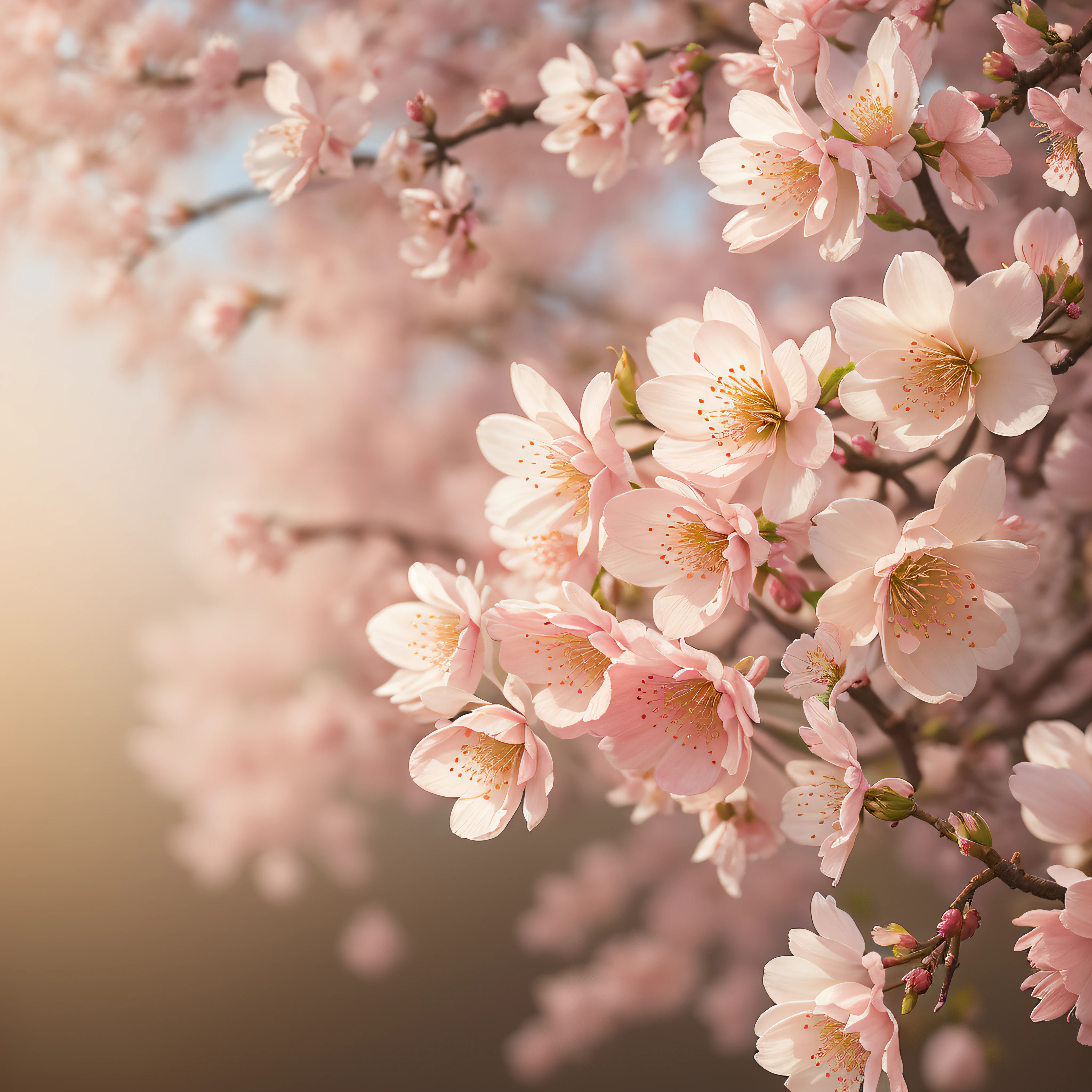 cherry trees 8k photorealestic natural lightin、close-ups