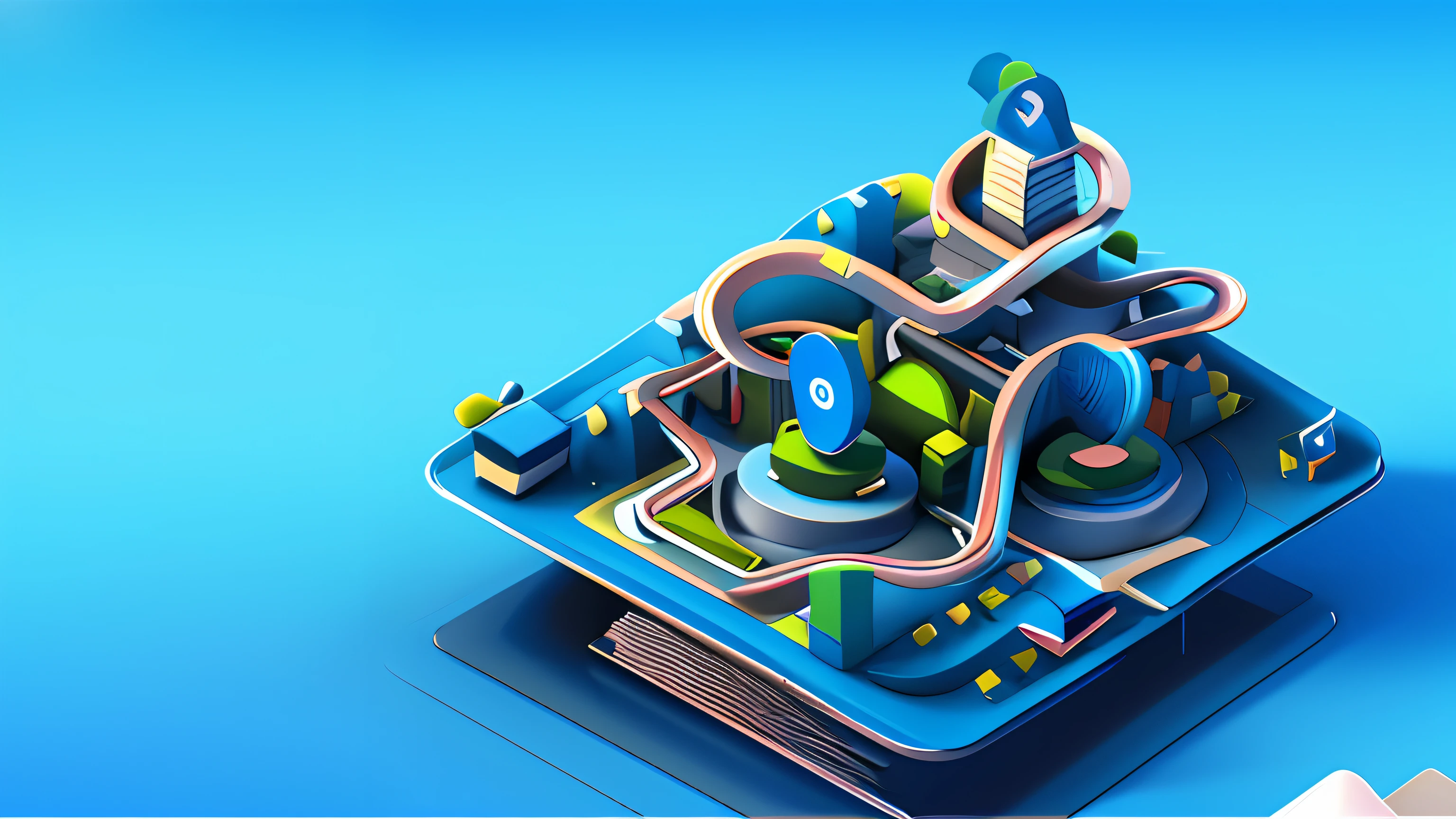 2.5D city scene,It has a city and a blue background on it, Depicted as a 3D rendering, transportation design render, rendered in cgi, catia, rendered in cinema4d, rendered in cinema 4 d, detailed scene, corporate animation style, c 4 d ", Motion graphics, Motion graphics, prerendered graphics, prerendered isometric graphics, ultraclear,high-definition,Technical light effect Best quality 8K