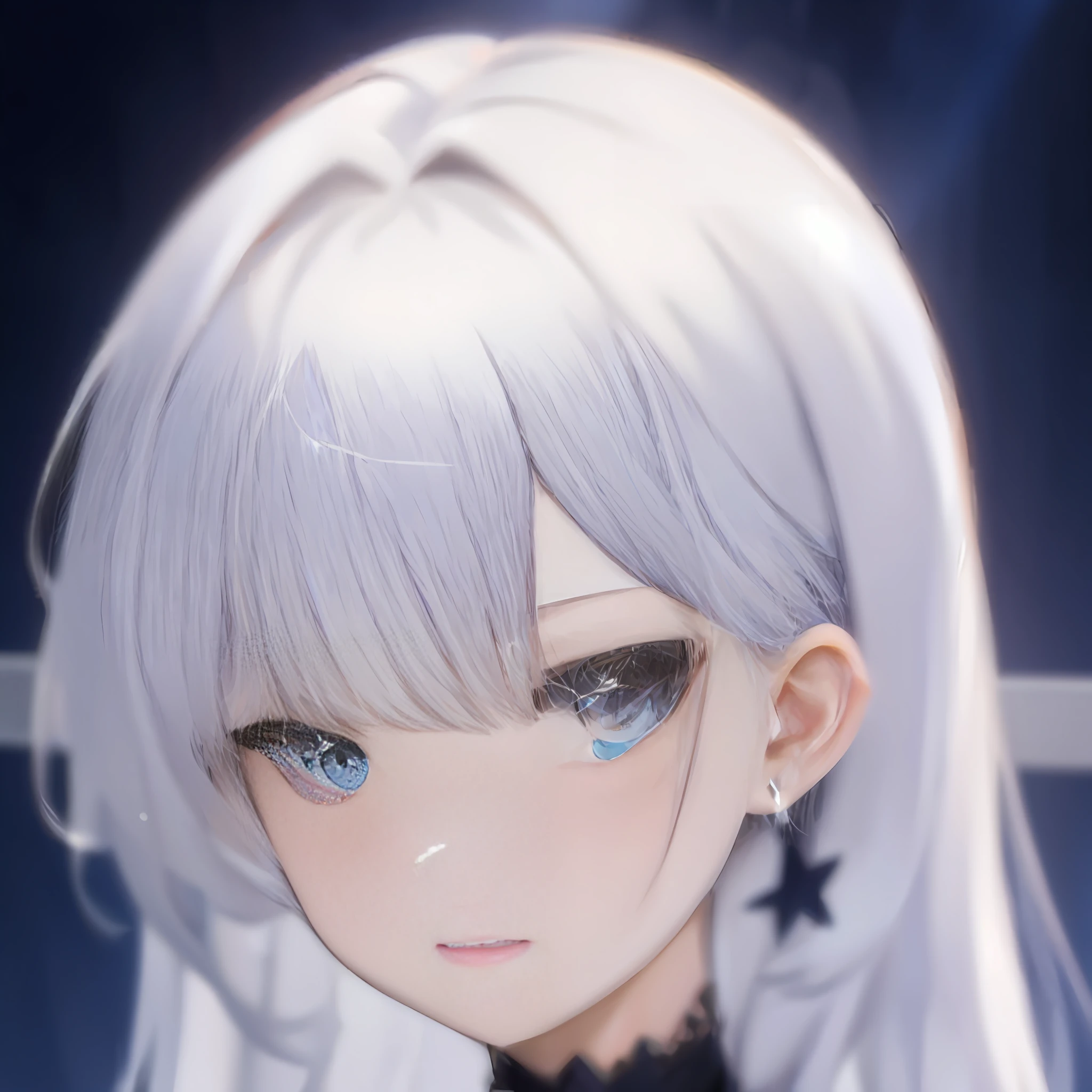 （（exquisite eyes）），anime girl with long white hair and blue eyes wearing a black dress, shikamimi, from girls frontline, Fine details. Girl Front, girls frontline universe, Girl with white hair, Guviz, from arknights, girls frontline style, Girls Frontline CG, detailed anime soft face, white haired, white haired deity, White-haired, Avatar image, loli