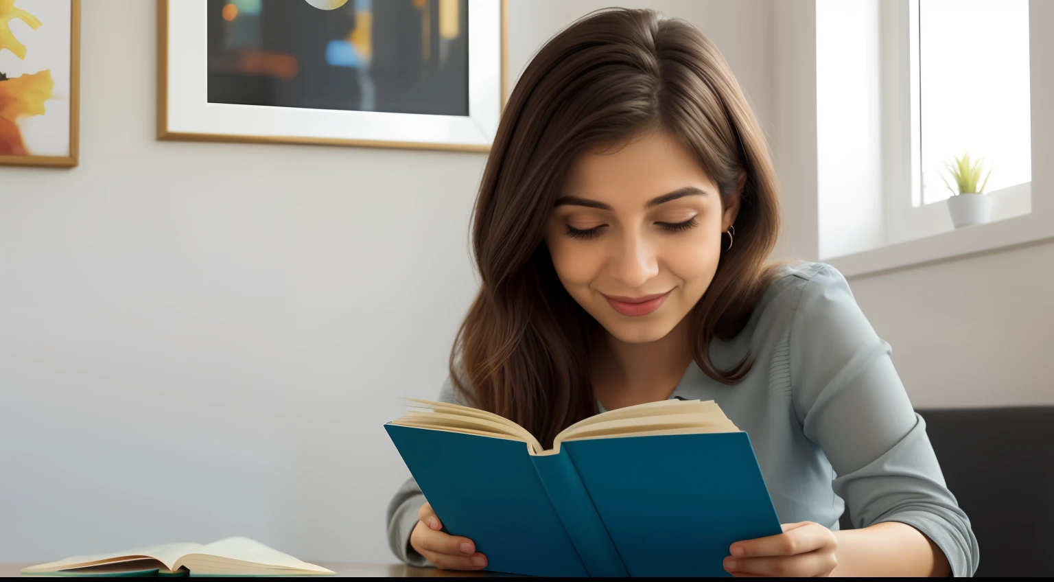 uma pessoa lendo um livro com uma luz saindo do livro