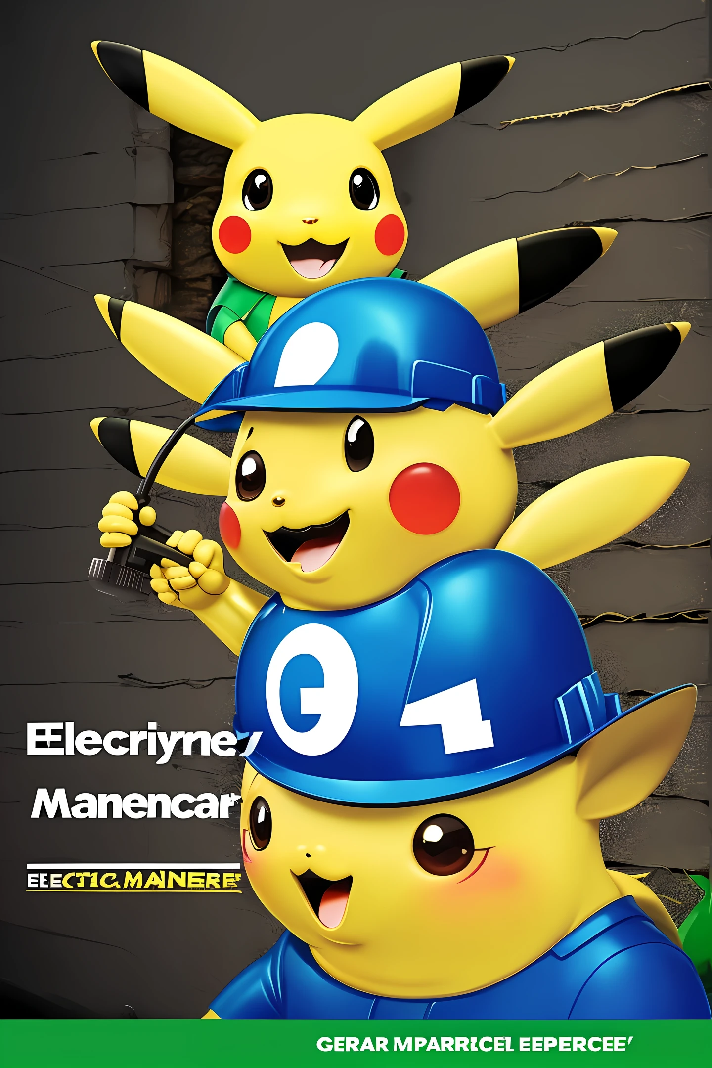 Logo of an electrical maintenance company,  With the theme picachu