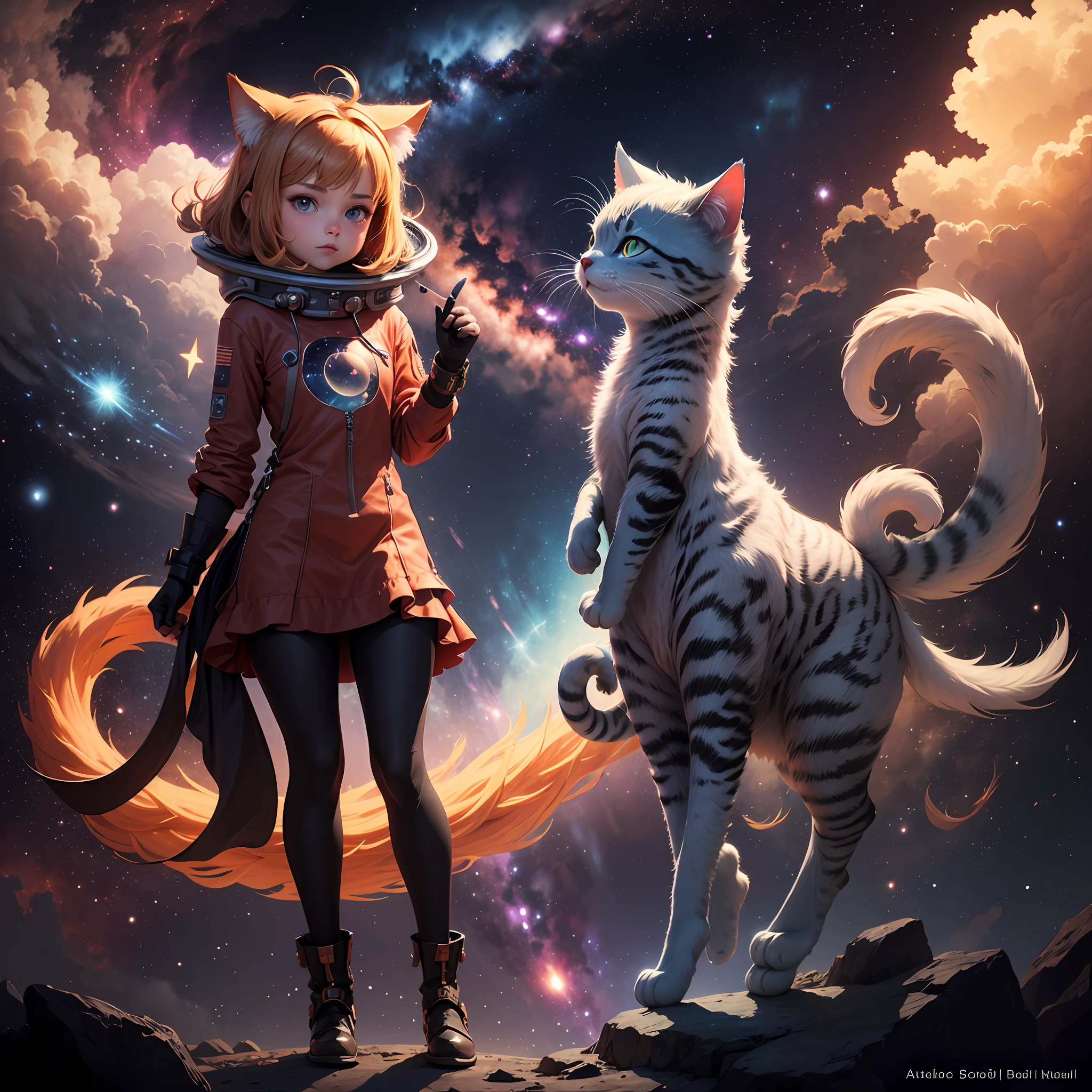 character designs，Space Cat Cat，Stars and nebulae --auto