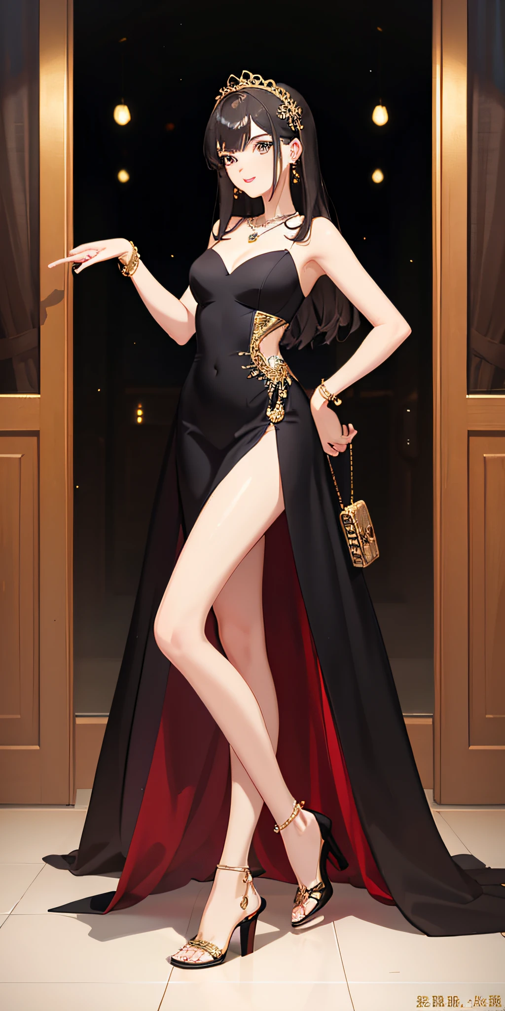 Choose a glamorous dress such as a dressy dress or tunic。Brightly colored and patterned、Glossy material matches the atmosphere of the party。
High heels, strap sandals, etc.、Let's make your feet look stylish。Comfort is also in mind、Pay attention to the height and design of your heel.。
Accessories、Important as an item to add glamour to the party。Necklaces and earrings of moderate volume、Bracelets worn on the wrist, etc.、Choose the one that suits your style。
Hairstyle is、Upstyled and wavy long hair, etc.、We recommend the gorgeous style of the party.。
Makeup is、Enhance your characteristics、Choose the one that suits the mood of the party。If you add accents to the eyes and lips、More glamorous。