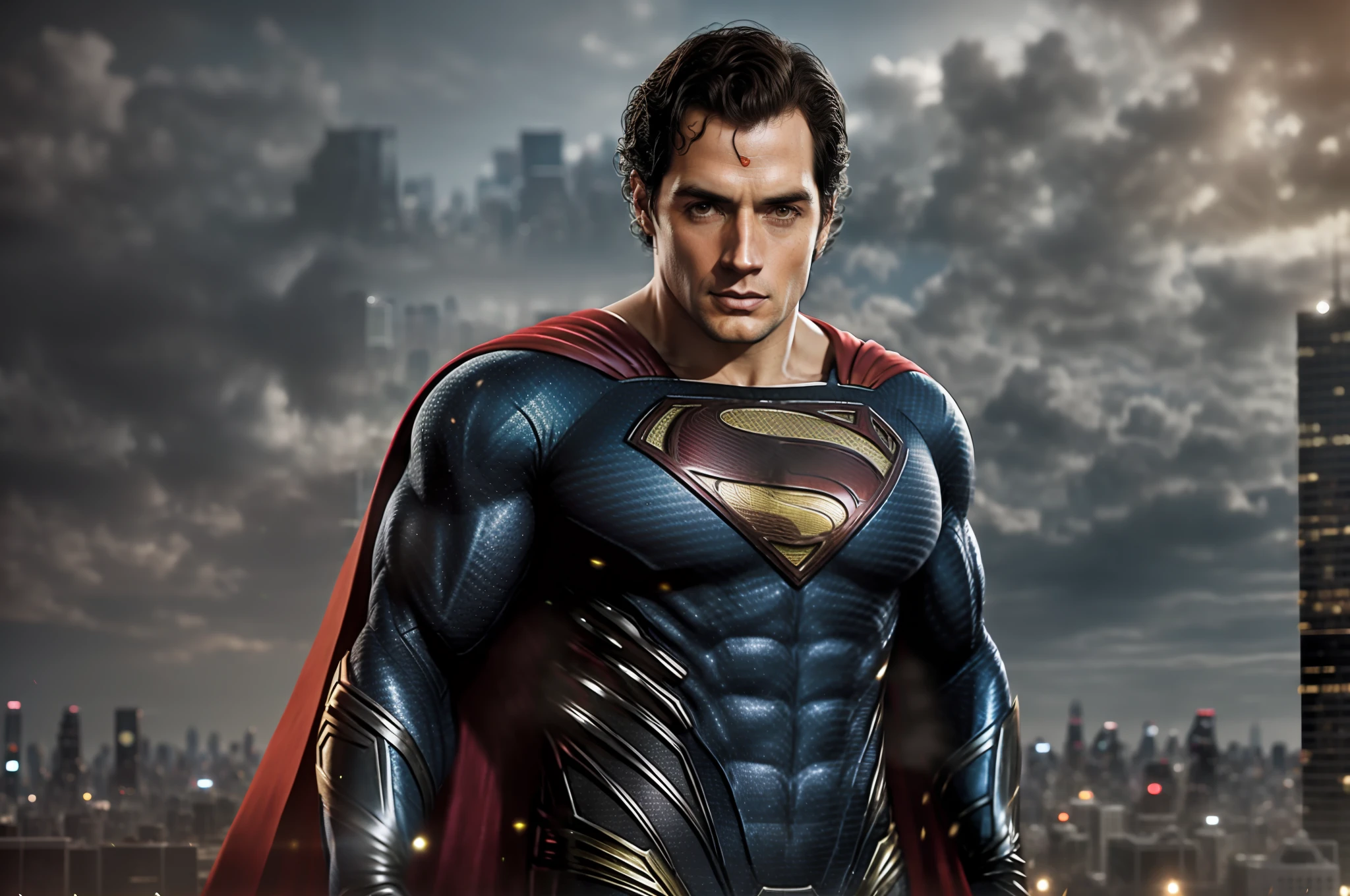superman in a suit standing in front of a city skyline, superman pose, superman, fan art, herry cavill, henry cavill as batman, henry cavill!!!, 8k render”, henry cavill, 4k concept art and hyper realism, portrait of henry cavill, 8 k cg render, super high resolution, textless, artstation masterpiece, wojtek fus