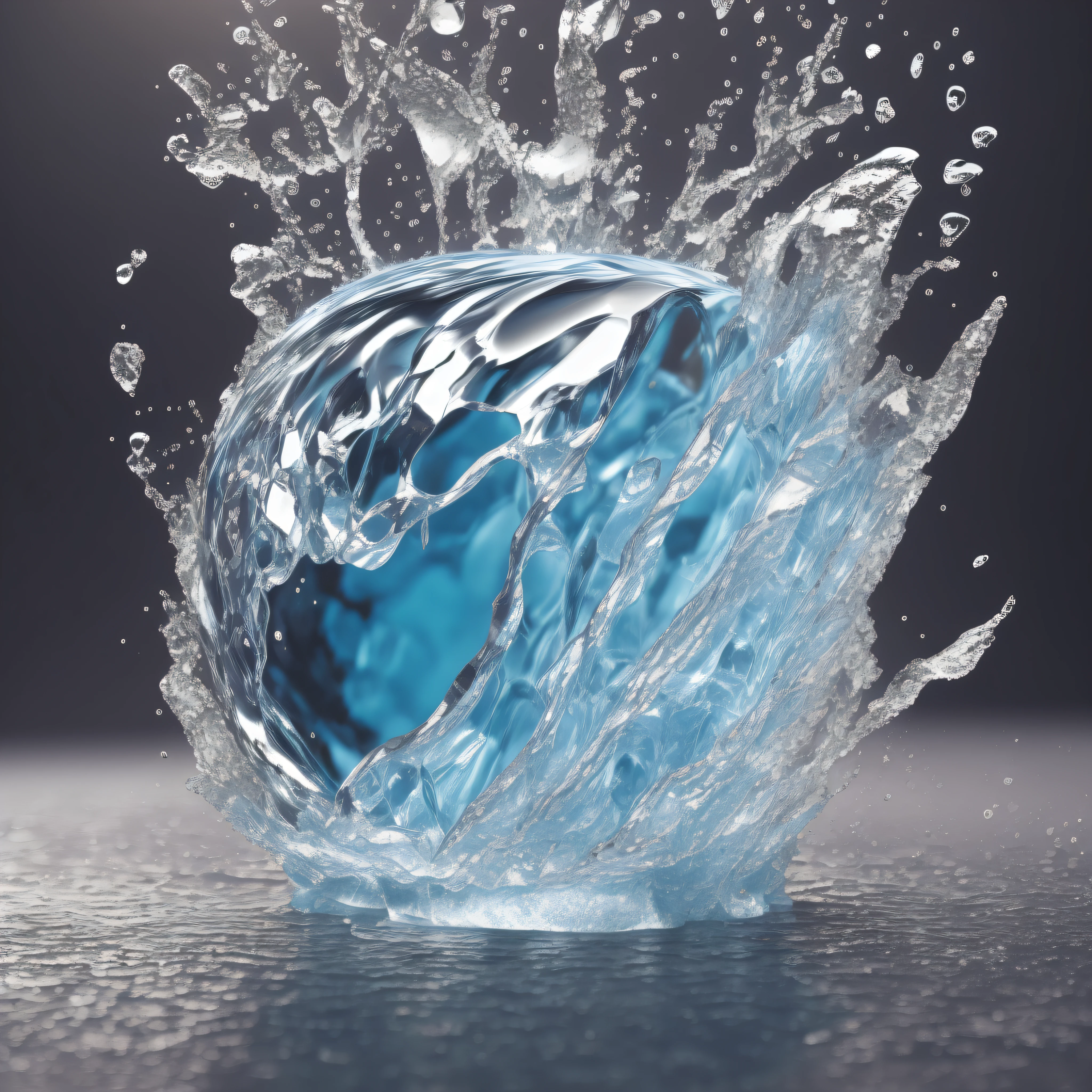 melting ice, hyper detailed, ultra-sharp, octane render, 8 k, adobe illustration, photoshop, highly detailed, simple, smooth and clean vector, no jagged lines, vector, smooth, no jagged edges