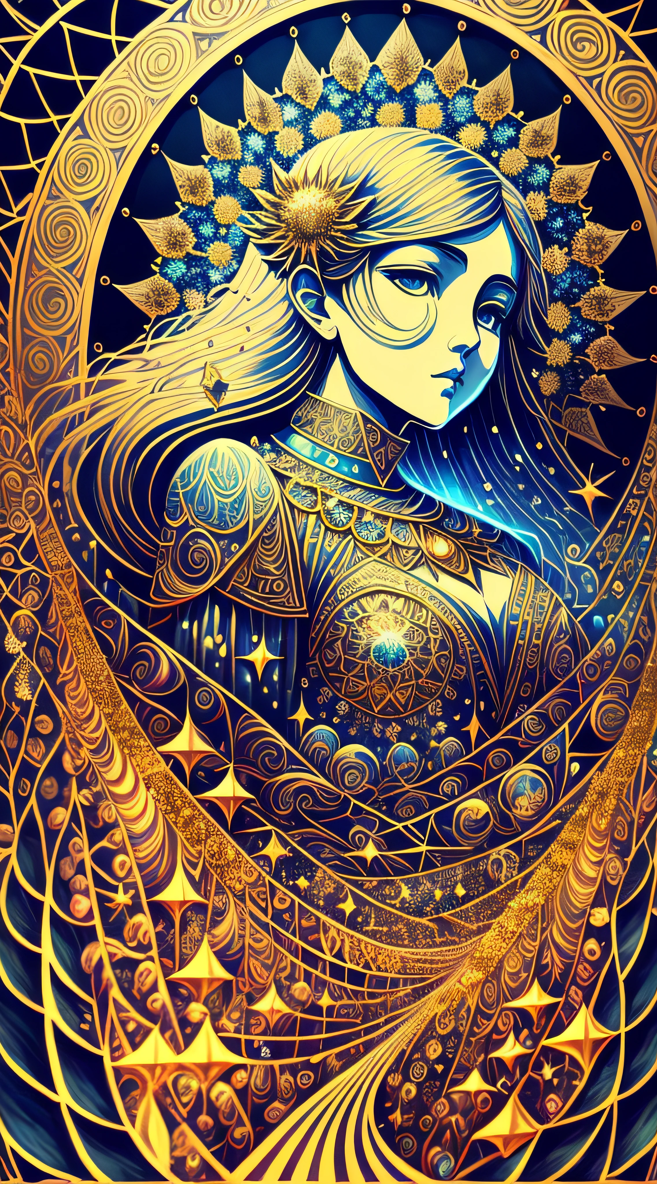 (masterpiece, top quality, best quality, official art, beautiful and aesthetic:1.2) , blue skin godess and god ,extreme detailed,child,colorful,highest detailed, official art, unity 8k wallpaper, ultra detailed, beautiful and aesthetic, beautiful,fractal art, masterpiece, best quality, (zentangle, mandala, tangle, entangle) ,holy light,gold foil,gold leaf art,glitter drawing, PerfectNwsjMajic ,dwelling place of ancient beings ,as above so below ,hyperdimension ,panorama view,dept and field ,timetraffeling , past and future form,formless,dimension x , protoculture ,symbiosis,Epic cinematic brilliant stunning intricate meticulously detailed dramatic atmospheric maximalist realistic organic climactic effervescent bubbling dripping splashing exploding bubbles of firework and rocks,astrology signs ,tarot , Lady Frieda Harris .