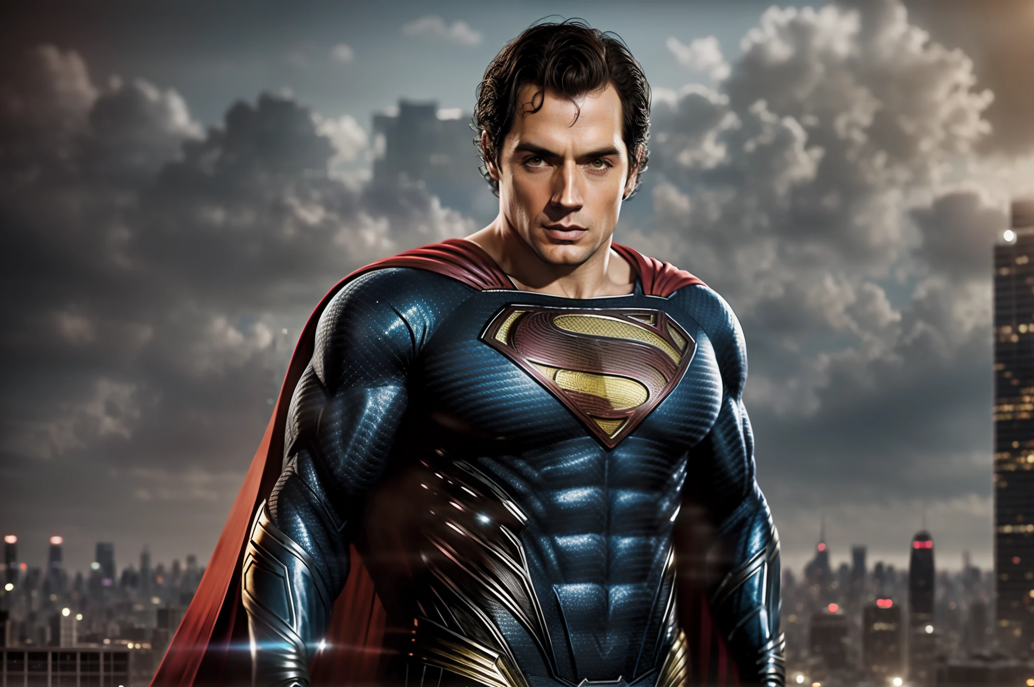 superman in a suit standing in front of a city skyline, superman pose, superman, fan art, herry cavill, henry cavill as batman, henry cavill!!!, 8k render”, henry cavill, 4k concept art and hyper realism, portrait of henry cavill, 8 k cg render, super high resolution, textless, artstation masterpiece, wojtek fus