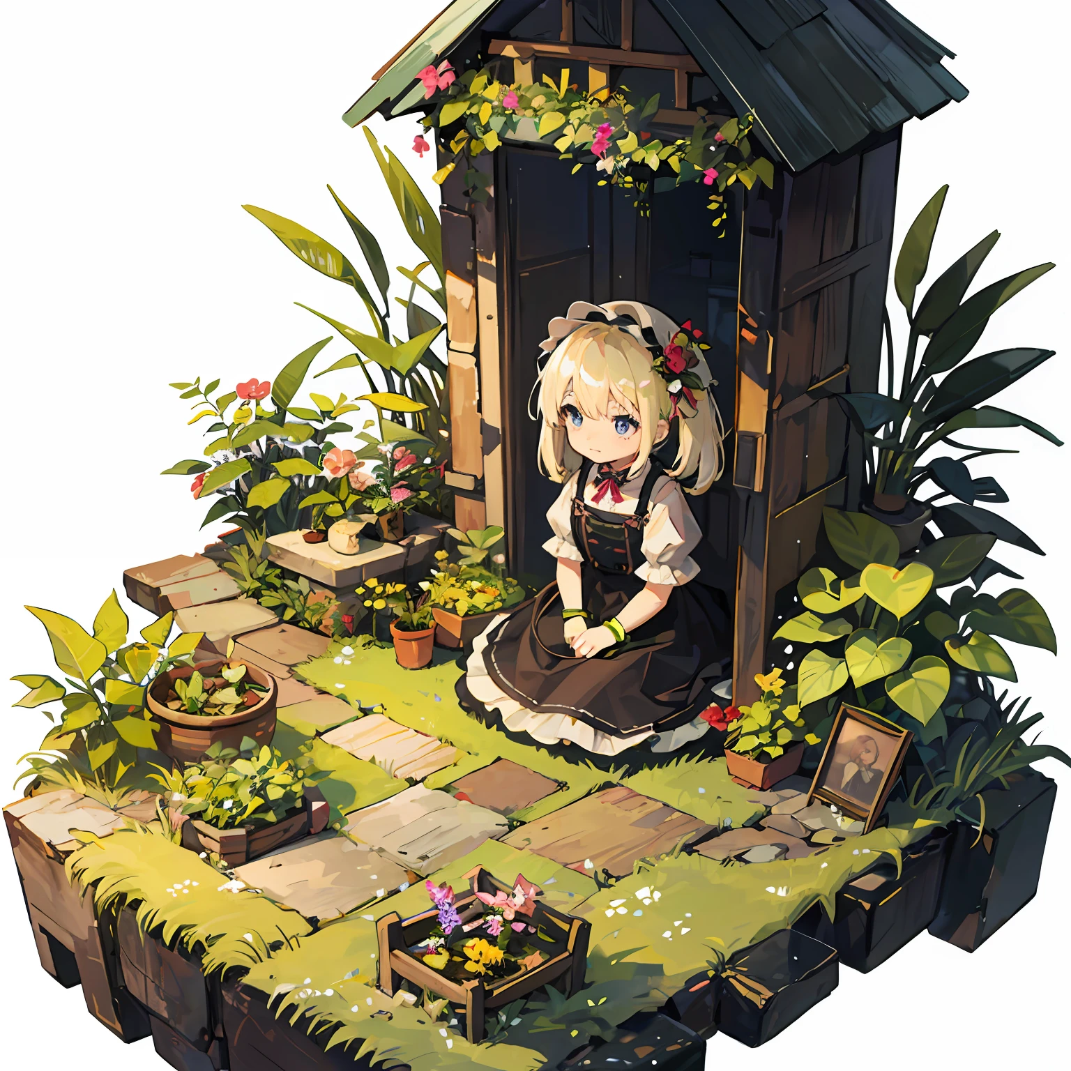 miniature garden　miniature　　a  girl