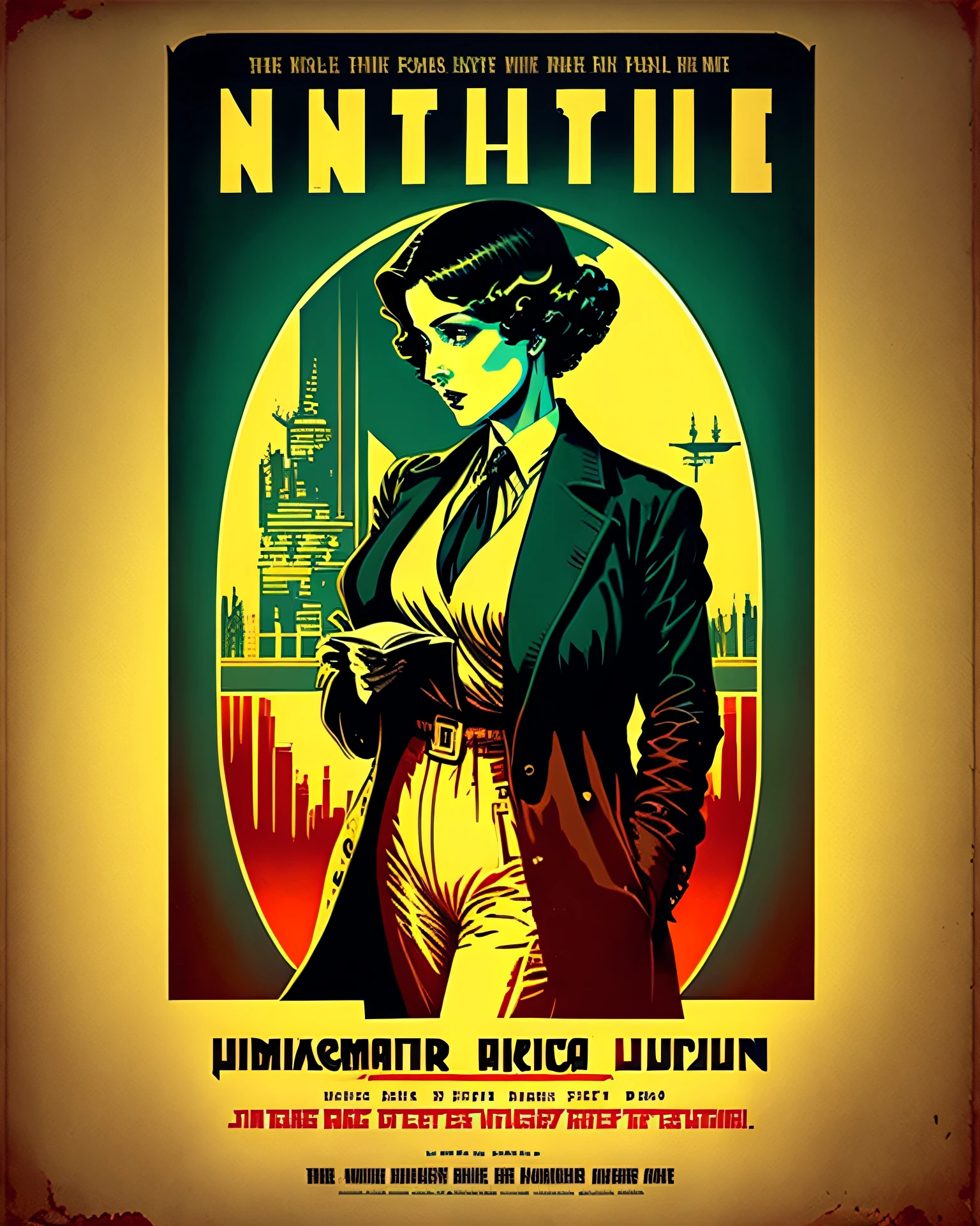 Art Deco style exotic detective fiction book posters are the main focus.